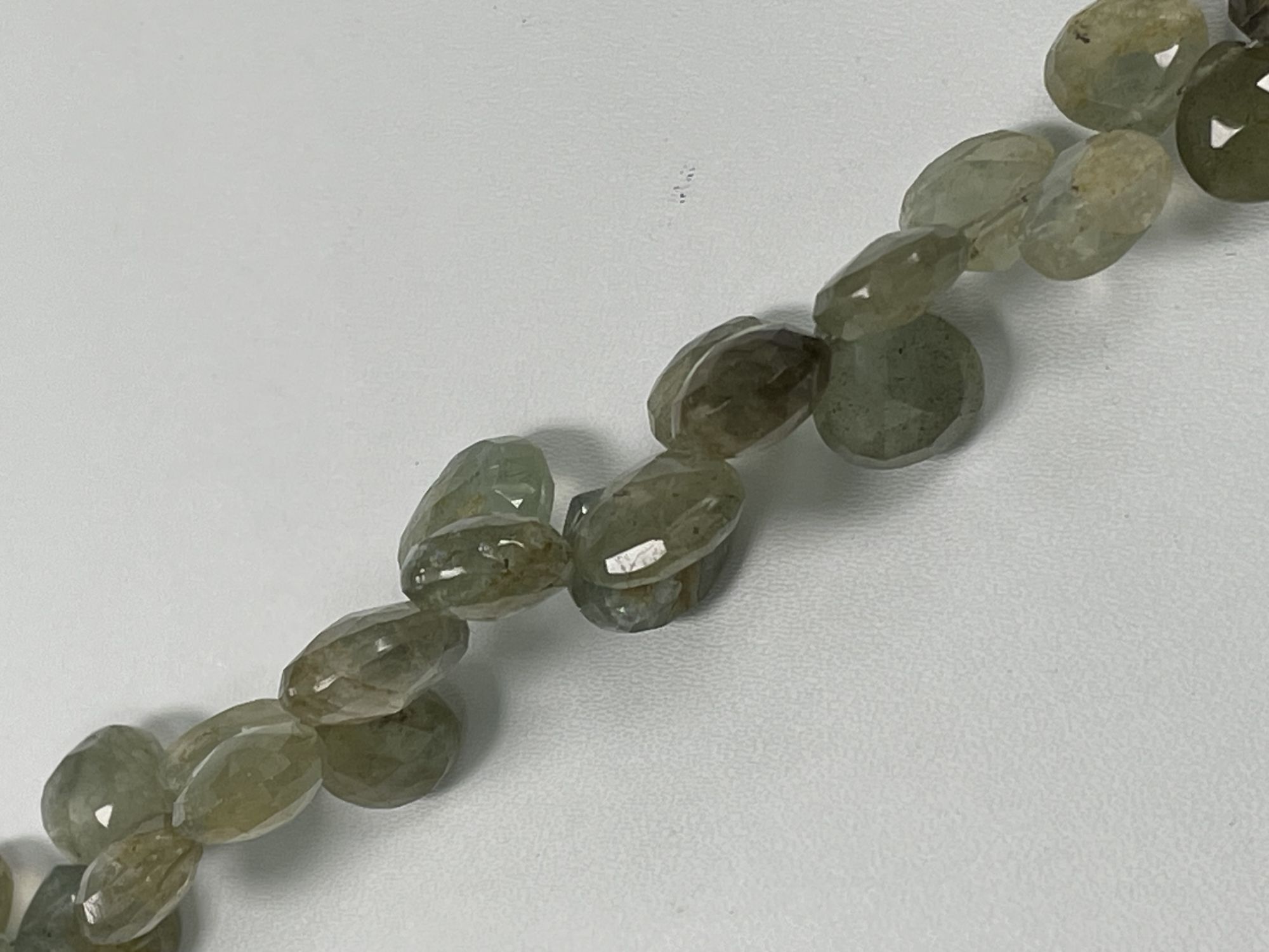 Moss Aquamarine Heart Faceted