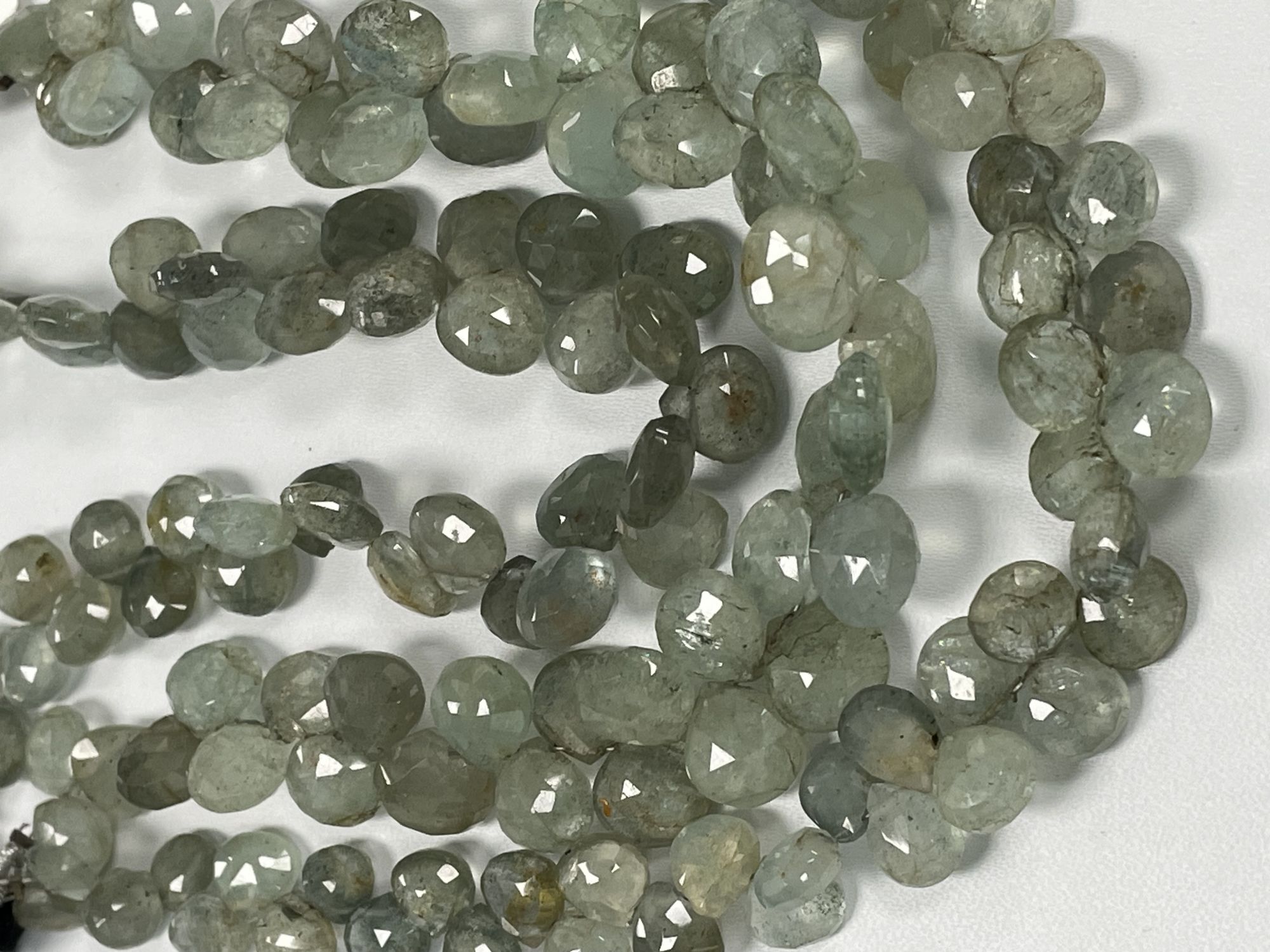 Moss Aquamarine Heart Faceted