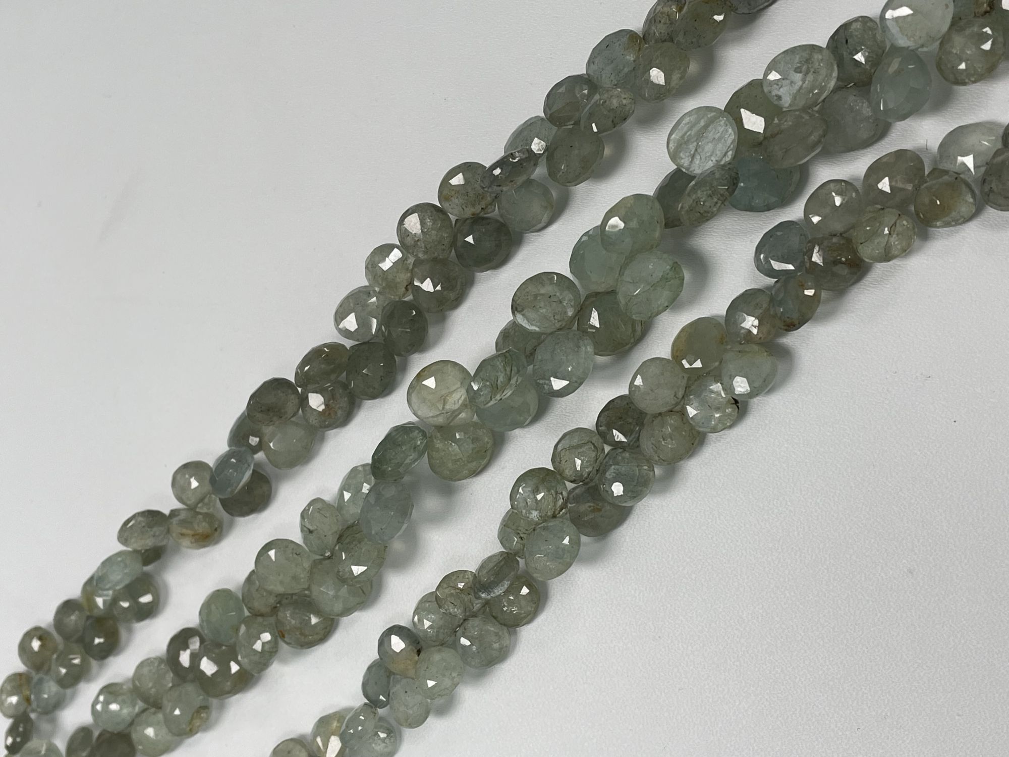 Moss Aquamarine Heart Faceted