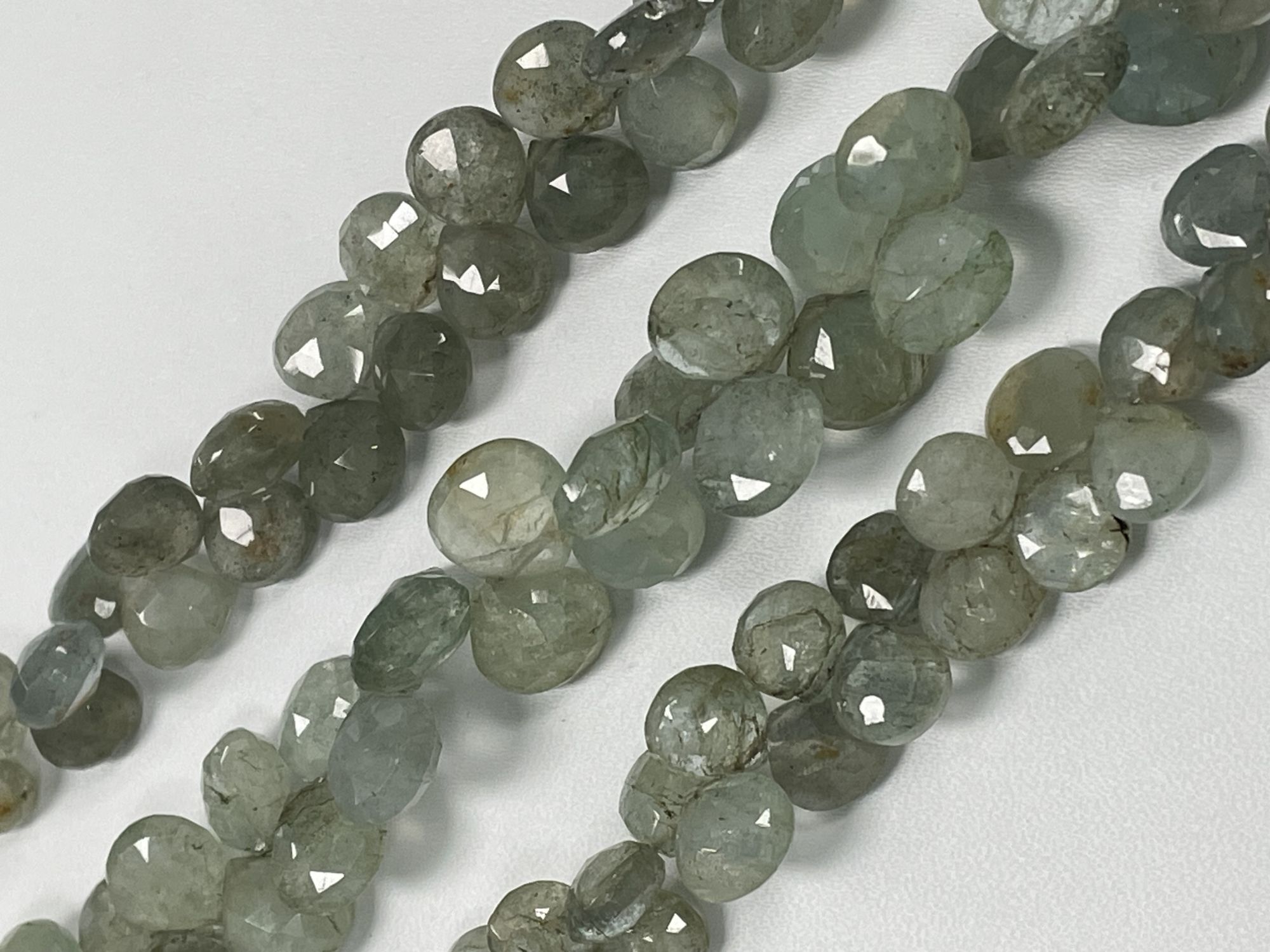 Moss Aquamarine Heart Faceted