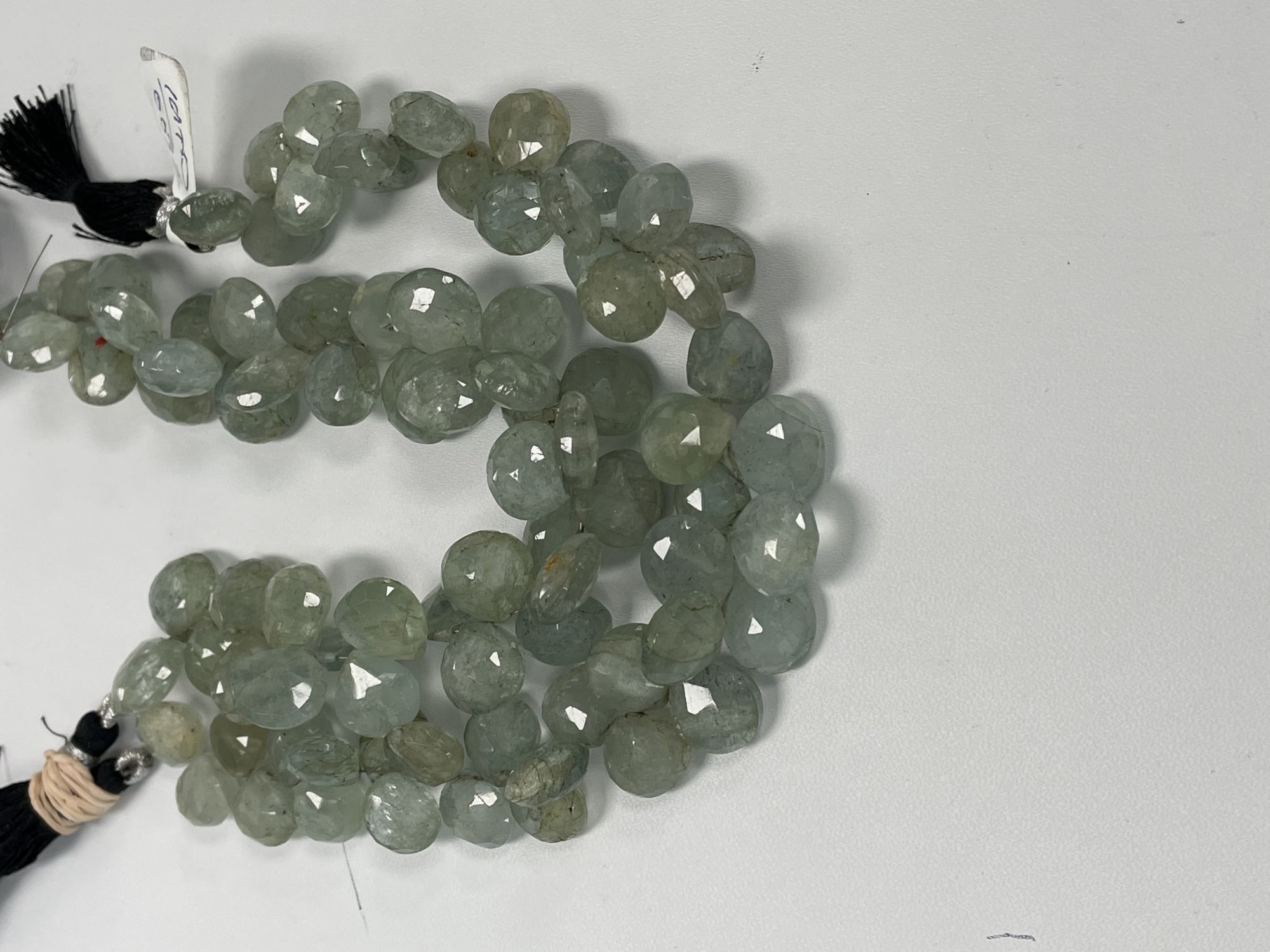 Moss Aquamarine Heart Faceted