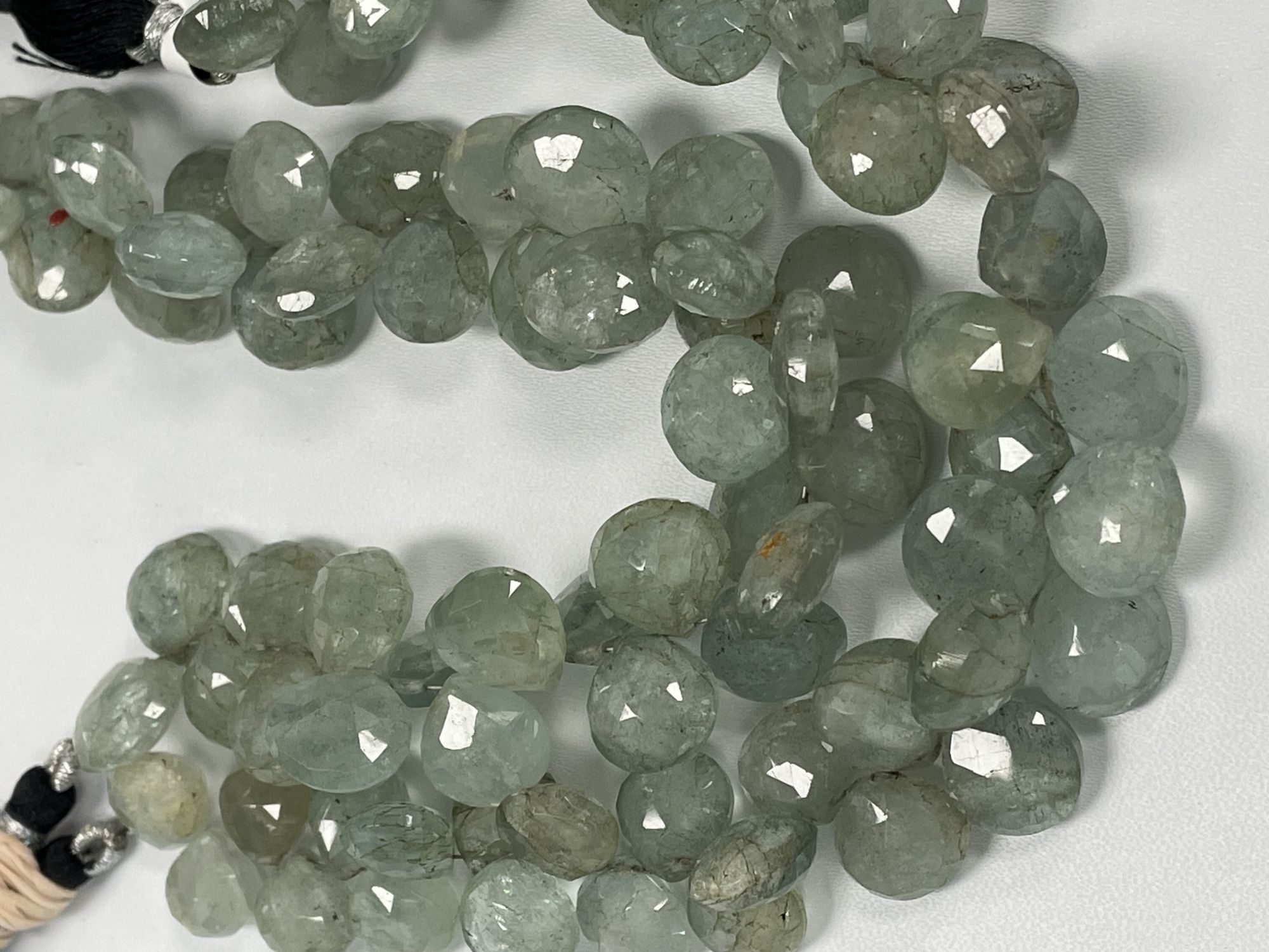 Moss Aquamarine Heart Faceted