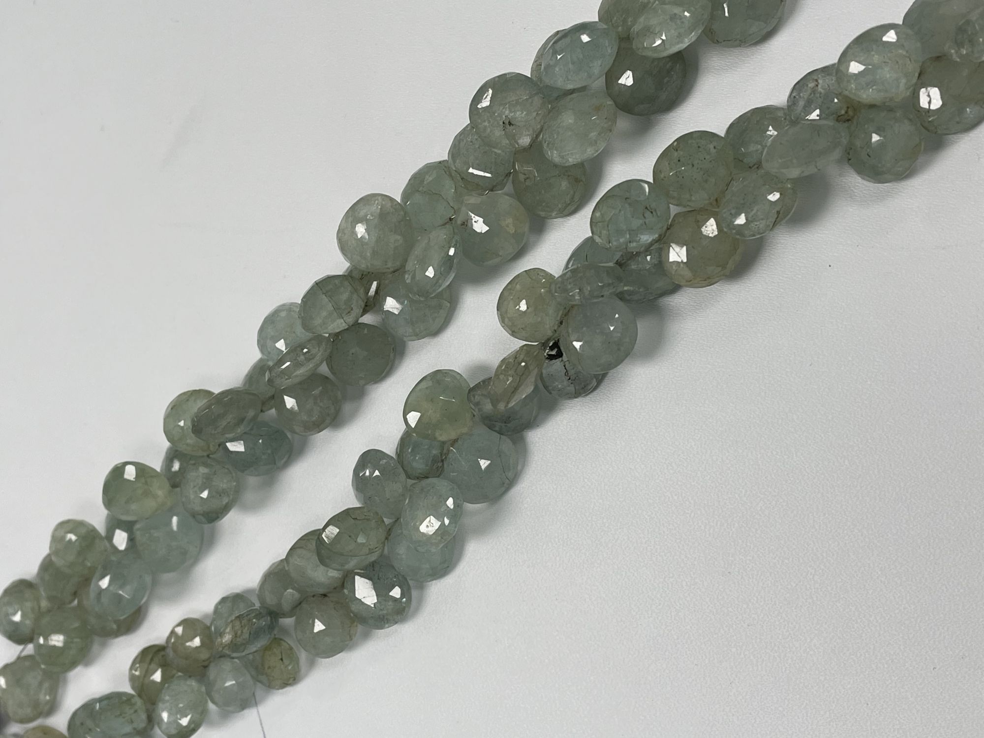 Moss Aquamarine Heart Faceted
