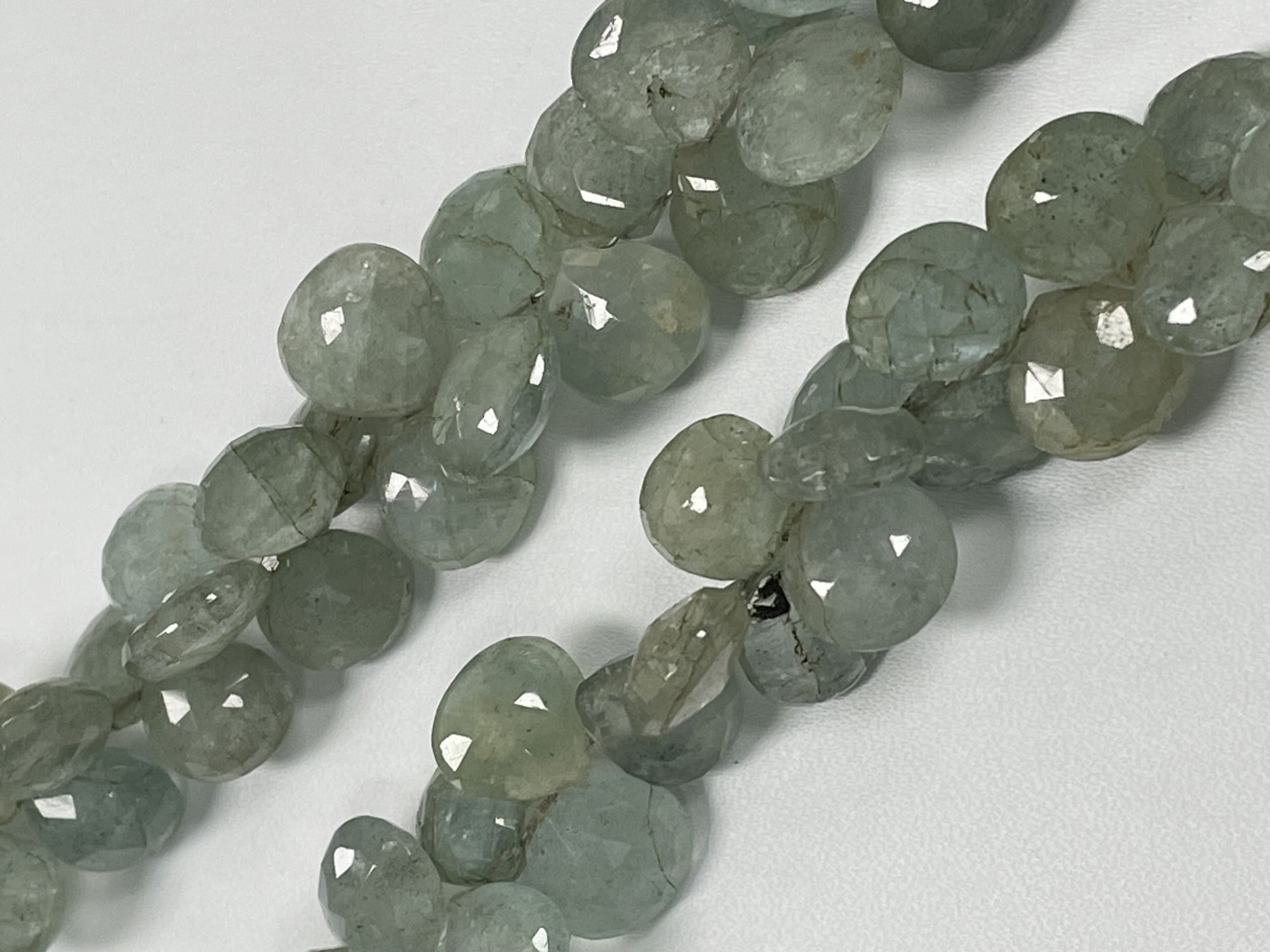 Moss Aquamarine Heart Faceted