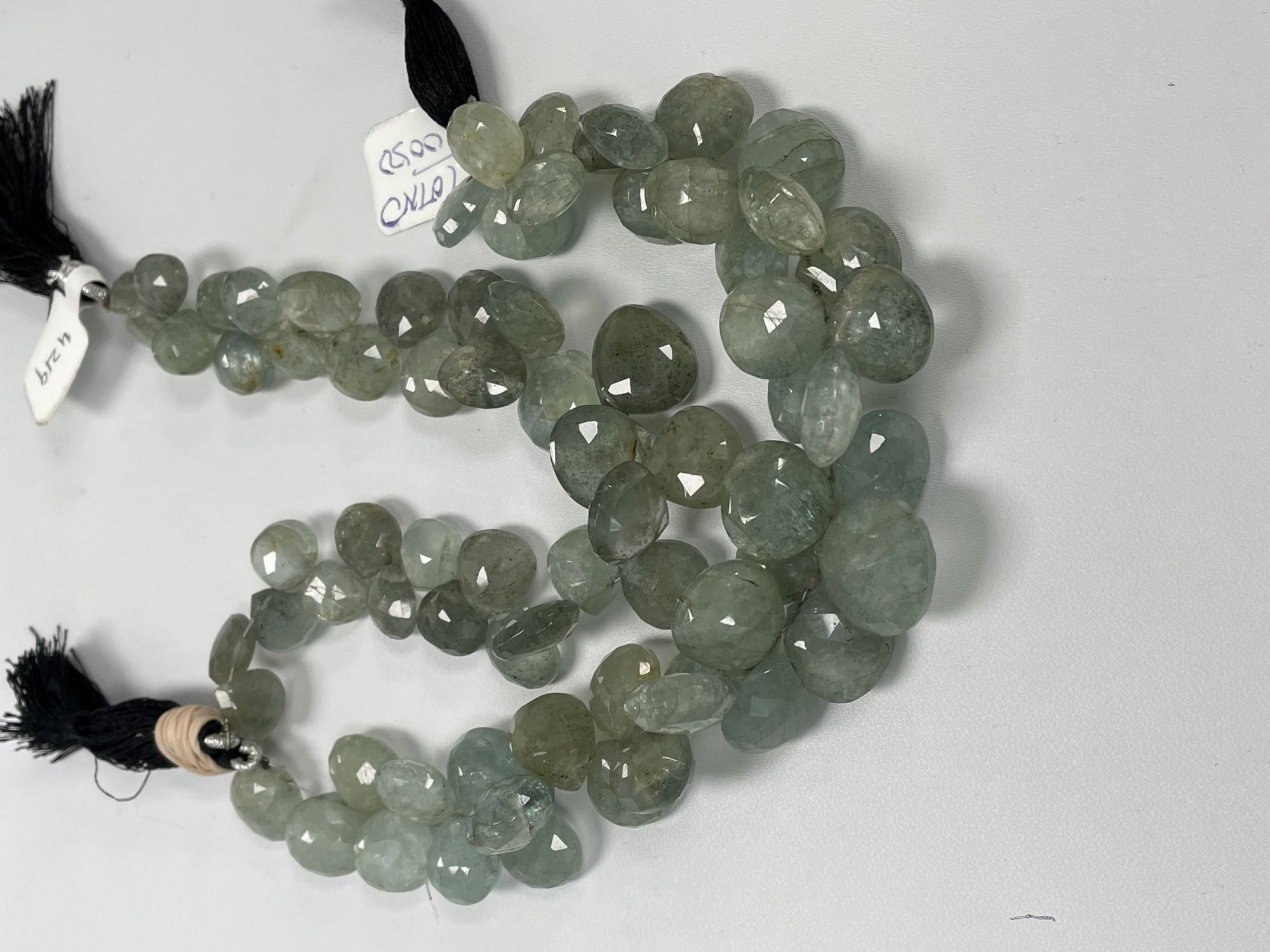 Moss Aquamarine Heart Faceted