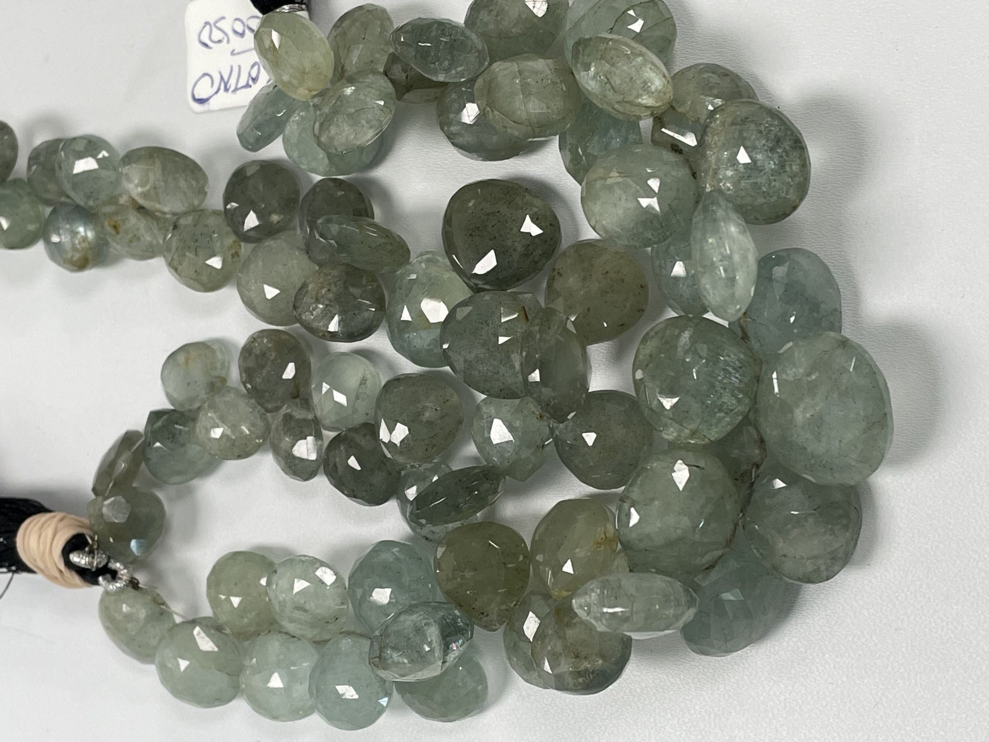 Moss Aquamarine Heart Faceted