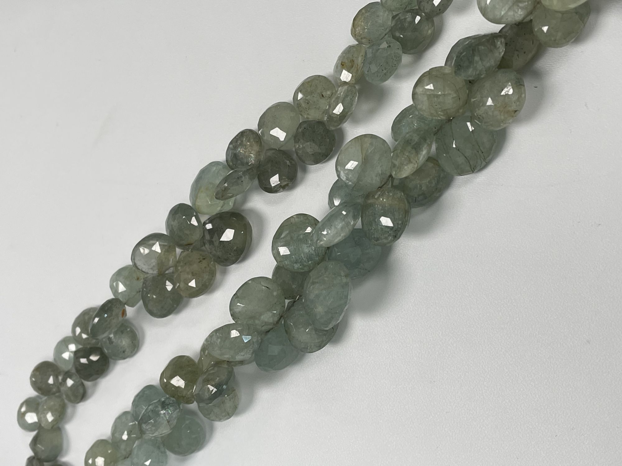 Moss Aquamarine Heart Faceted