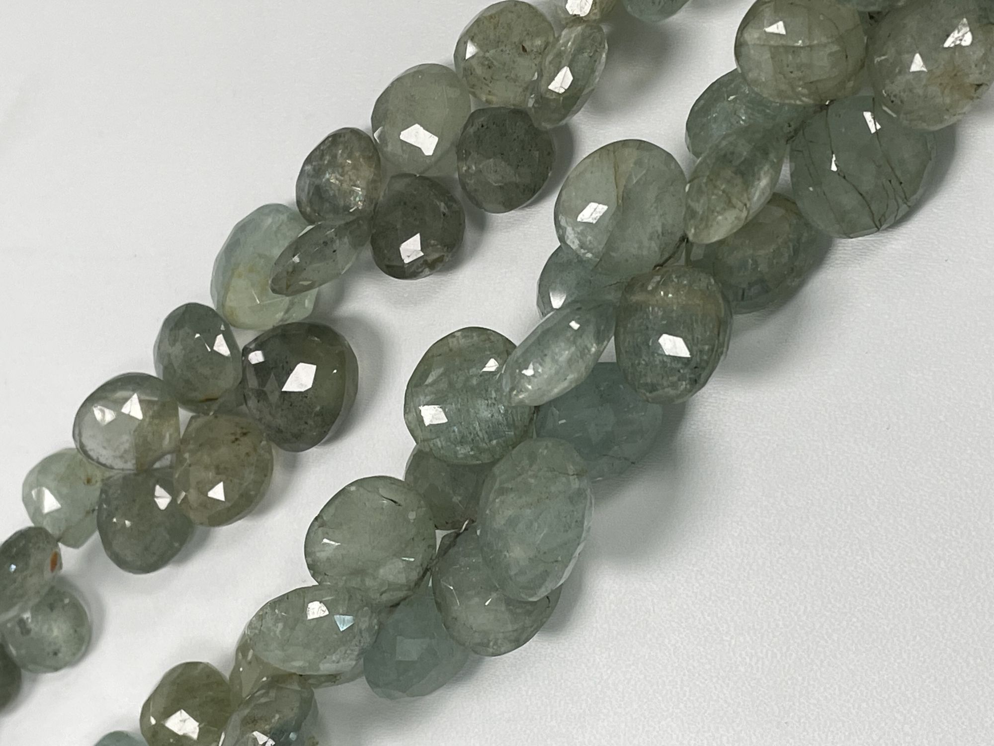 Moss Aquamarine Heart Faceted