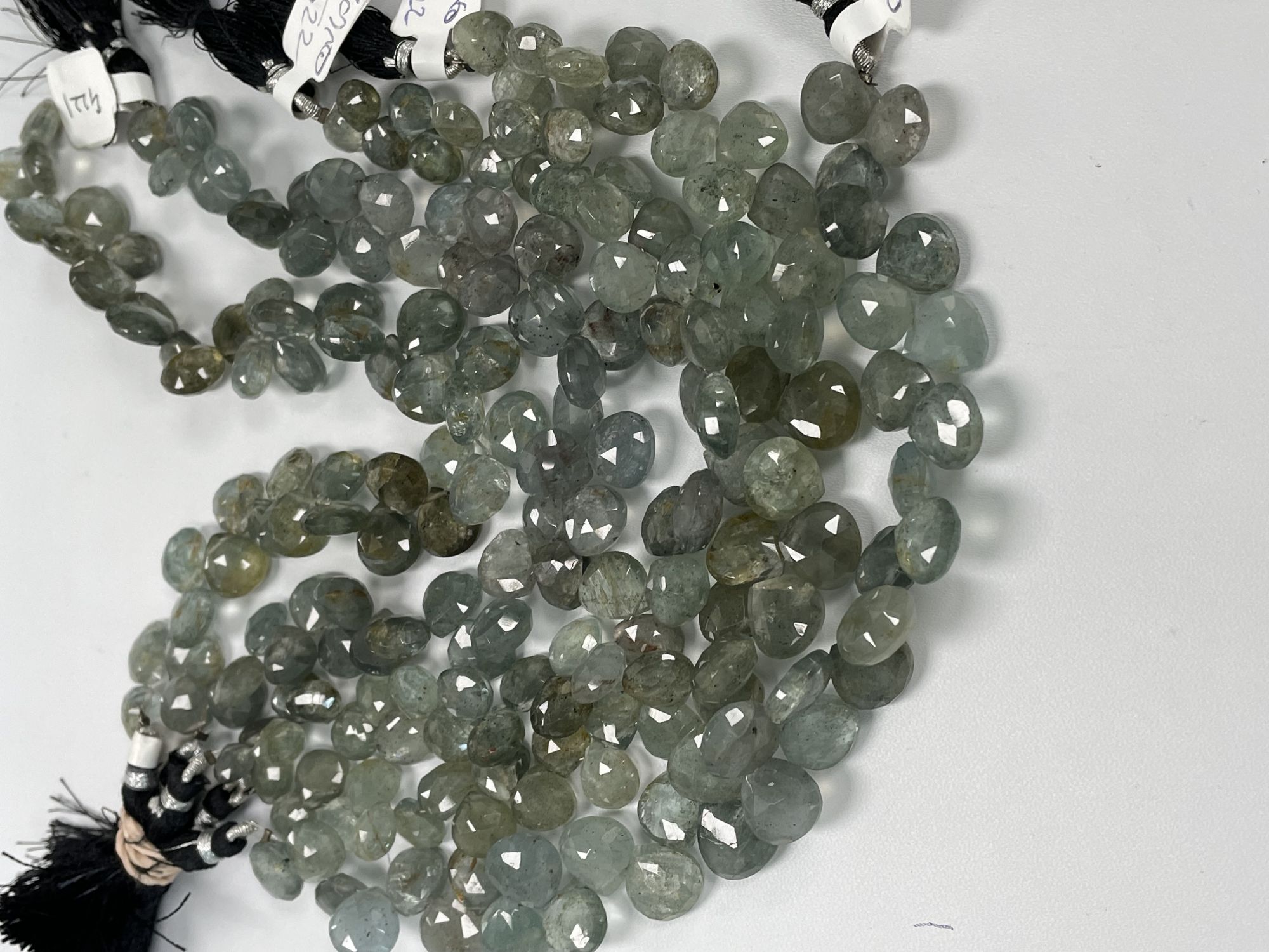 Moss Aquamarine Heart Faceted