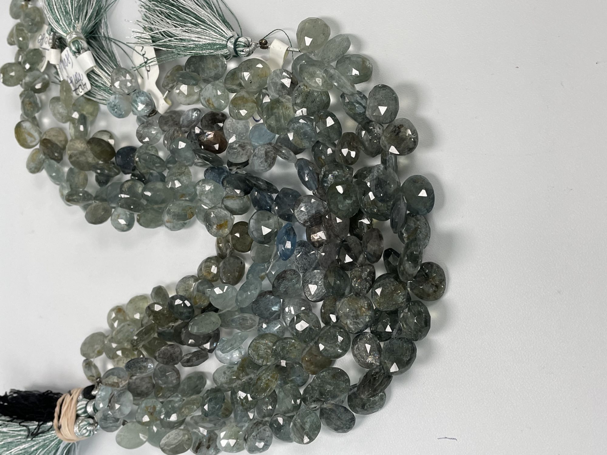 Moss Aquamarine Heart Faceted
