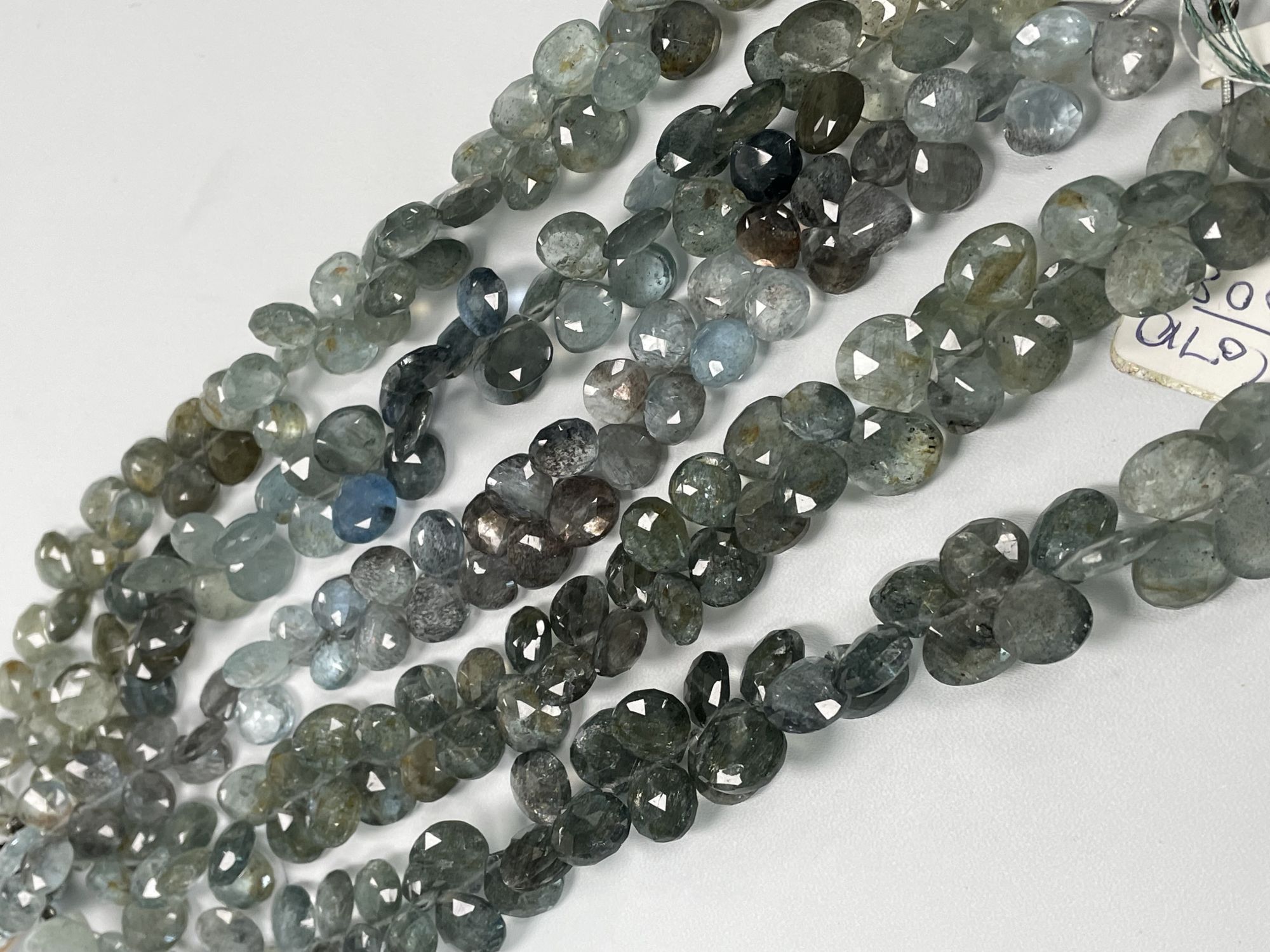 Moss Aquamarine Heart Faceted