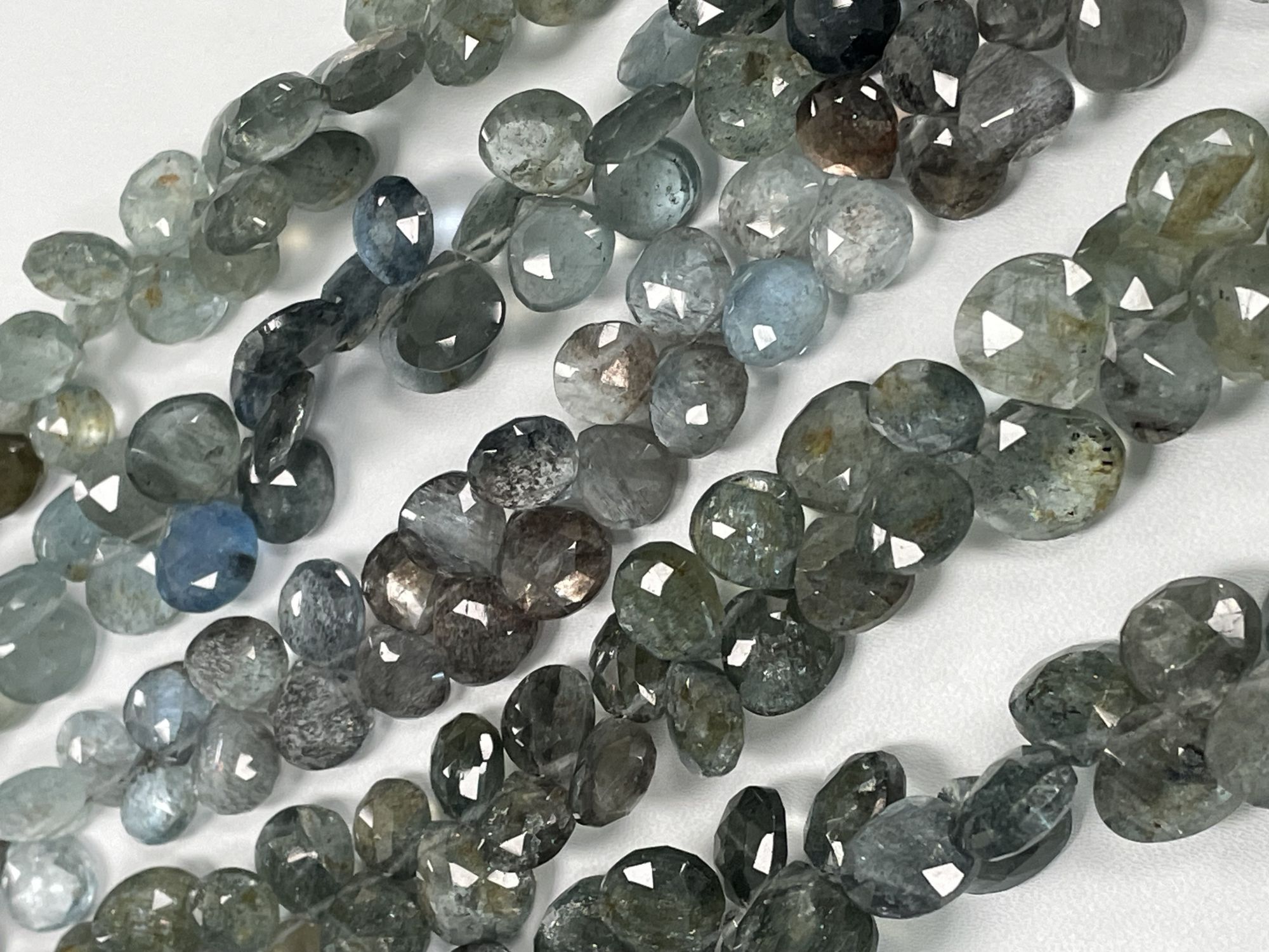 Moss Aquamarine Heart Faceted