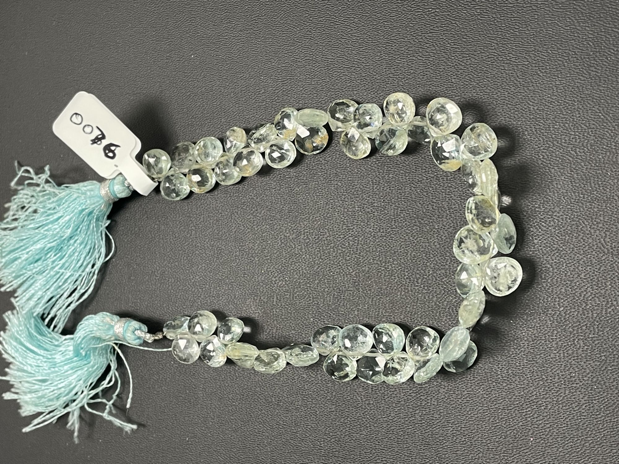 Moss Aquamarine Heart Faceted