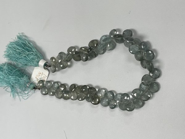 Shaded Moss Aquamarine Heart Faceted