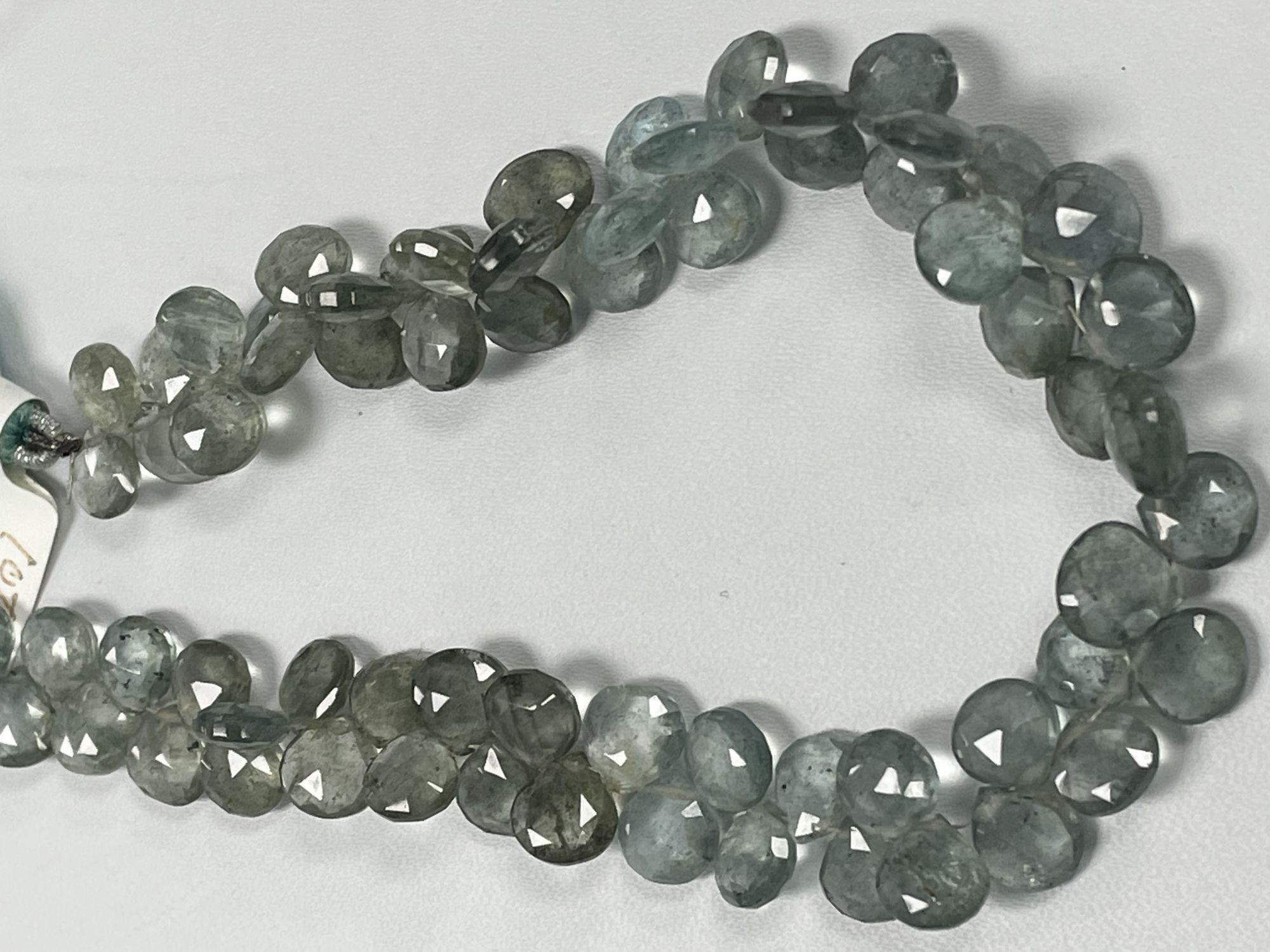 Shaded Moss Aquamarine Heart Faceted