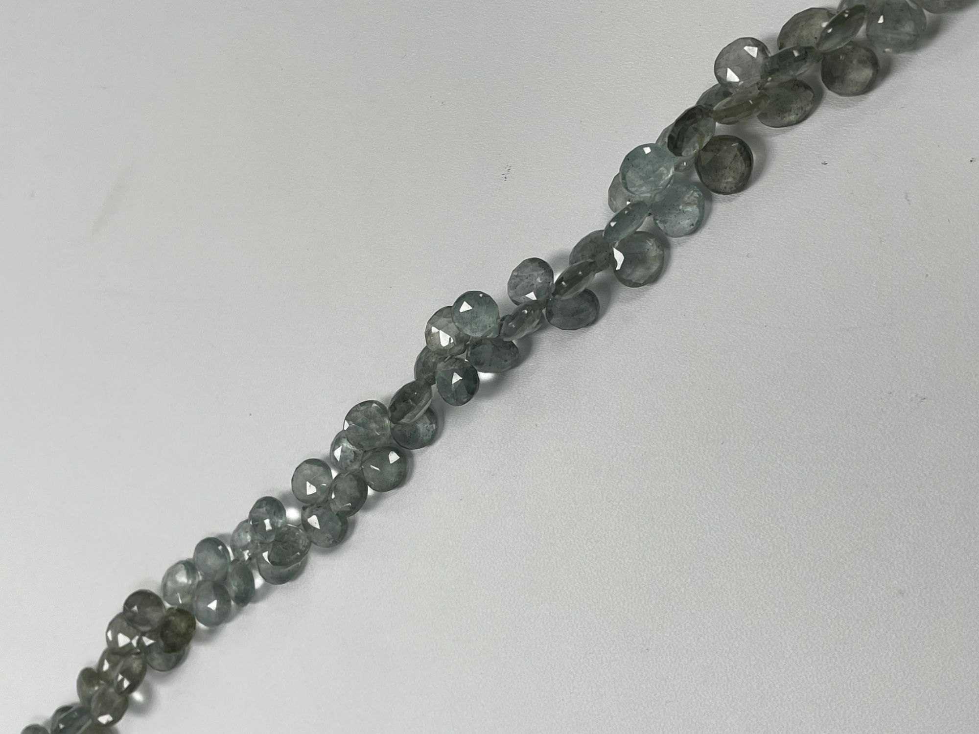 Shaded Moss Aquamarine Heart Faceted