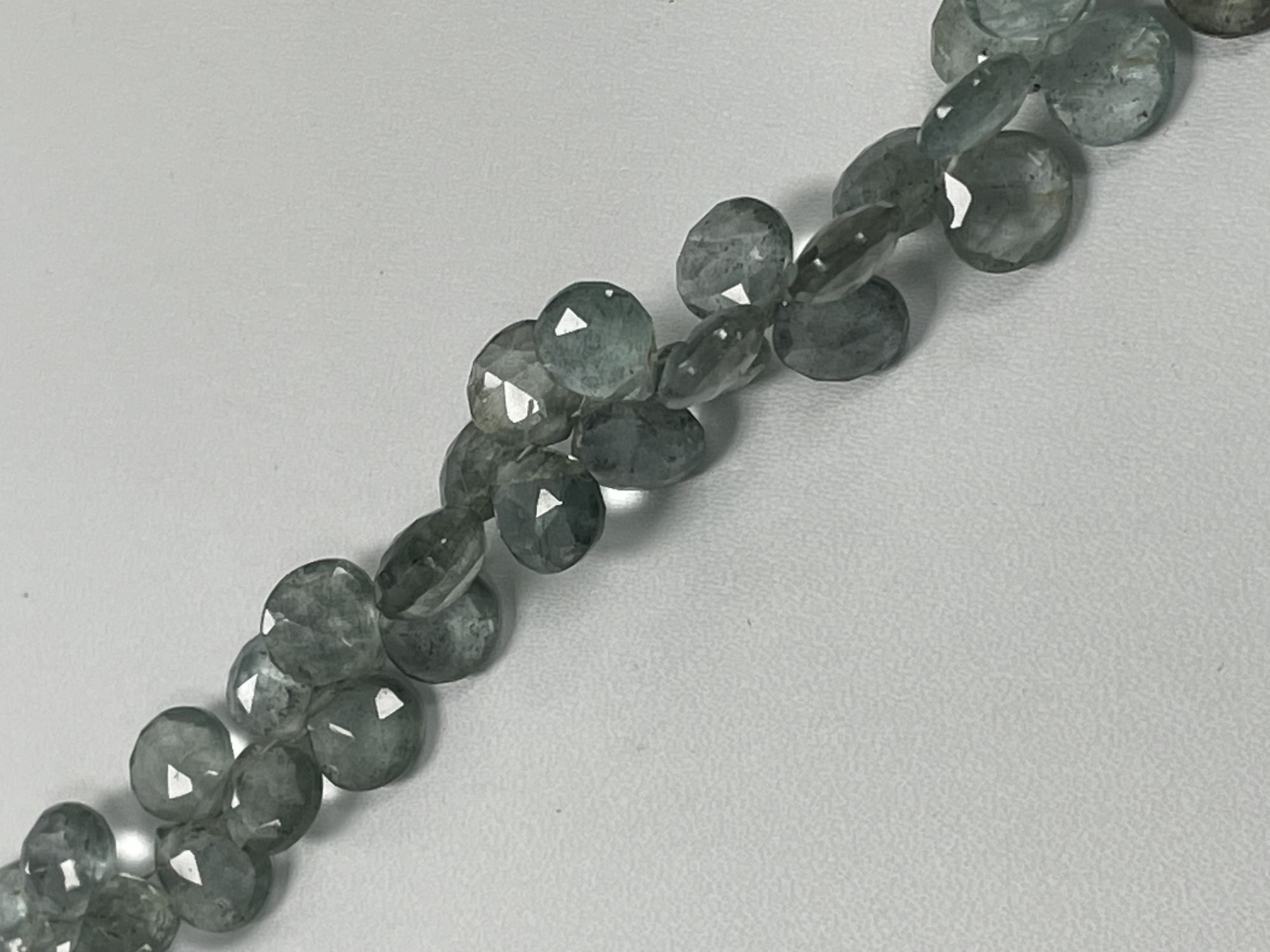 Shaded Moss Aquamarine Heart Faceted