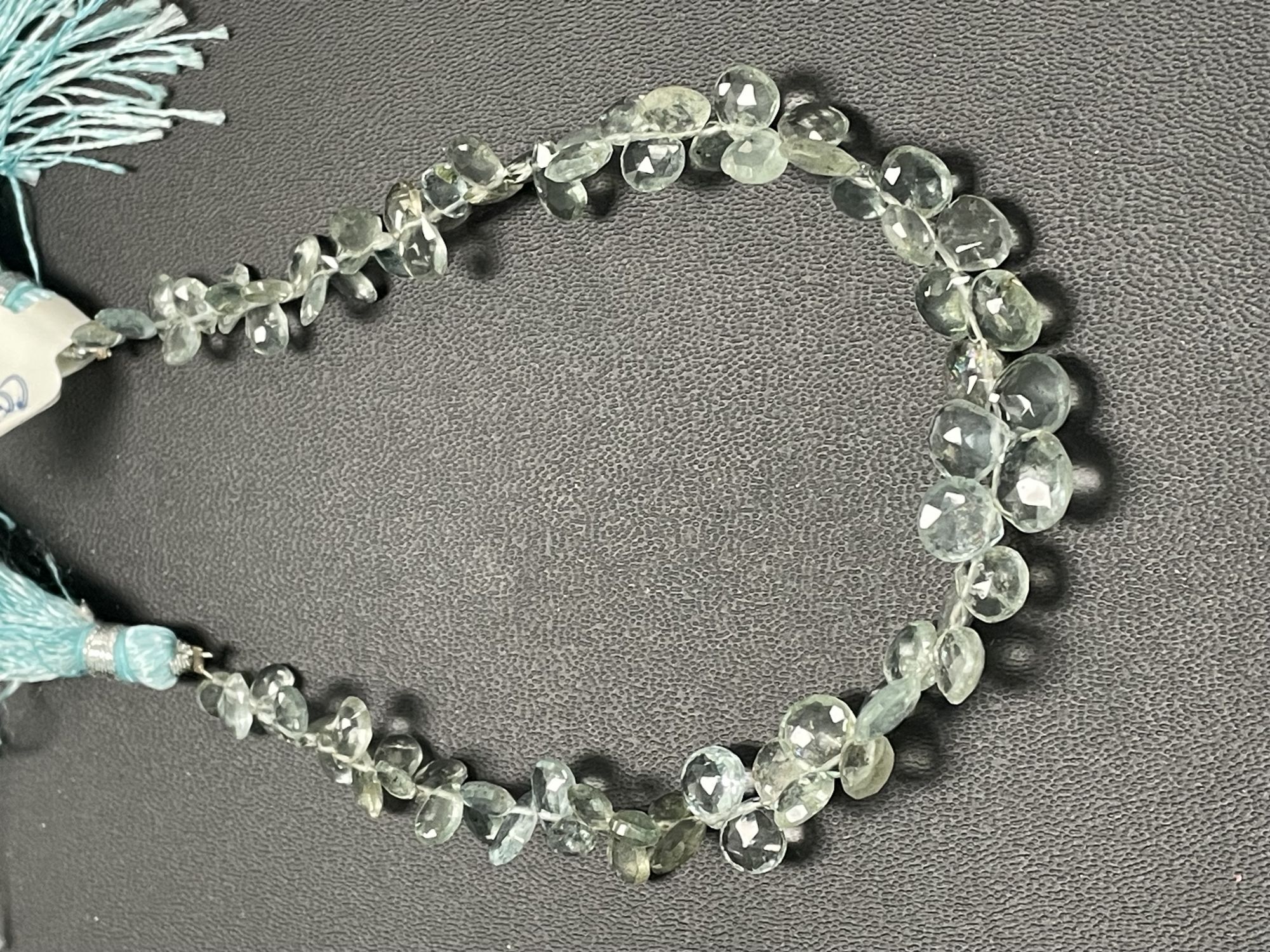 Moss Aquamarine Briolette Faceted