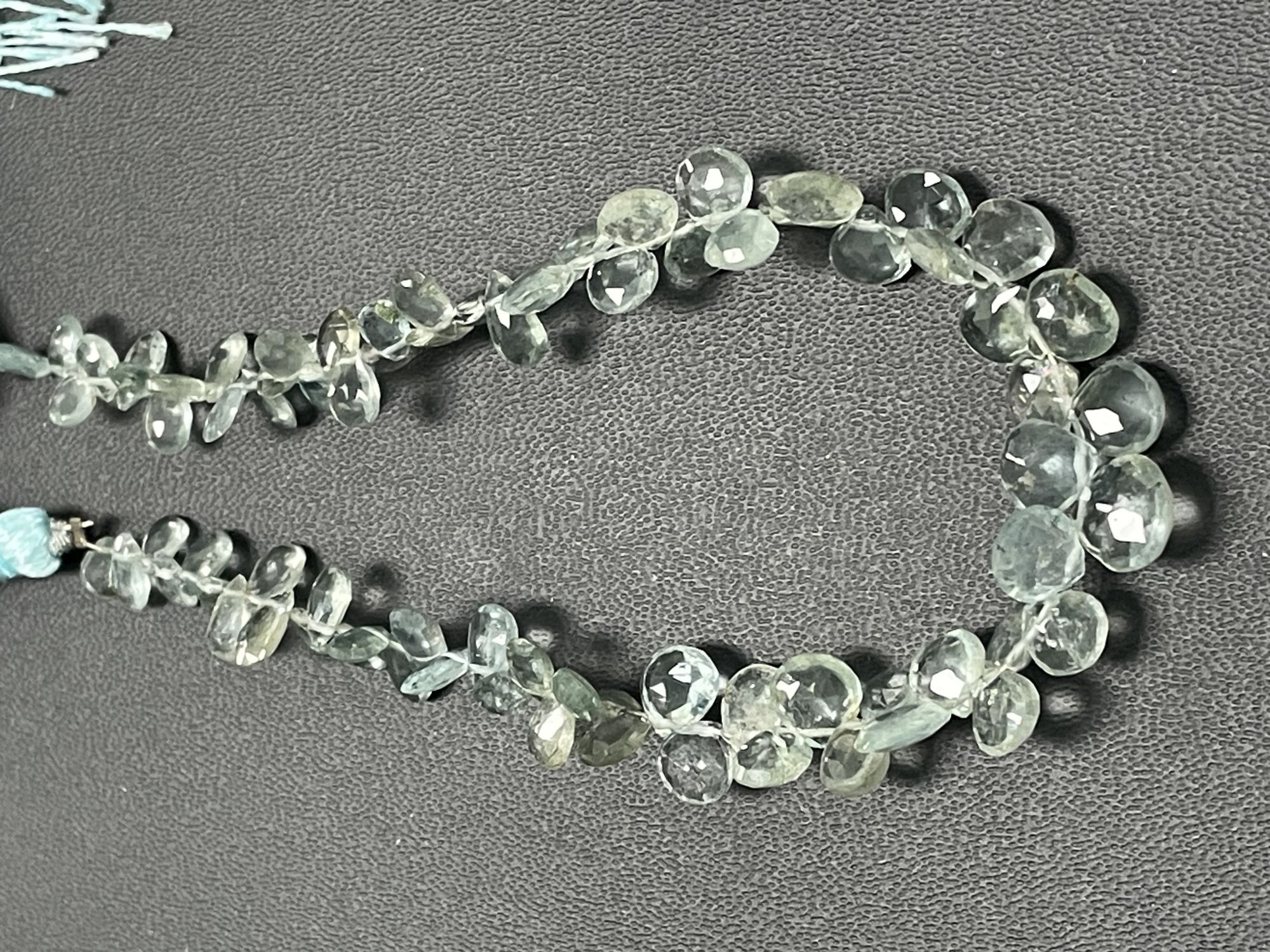 Moss Aquamarine Briolette Faceted