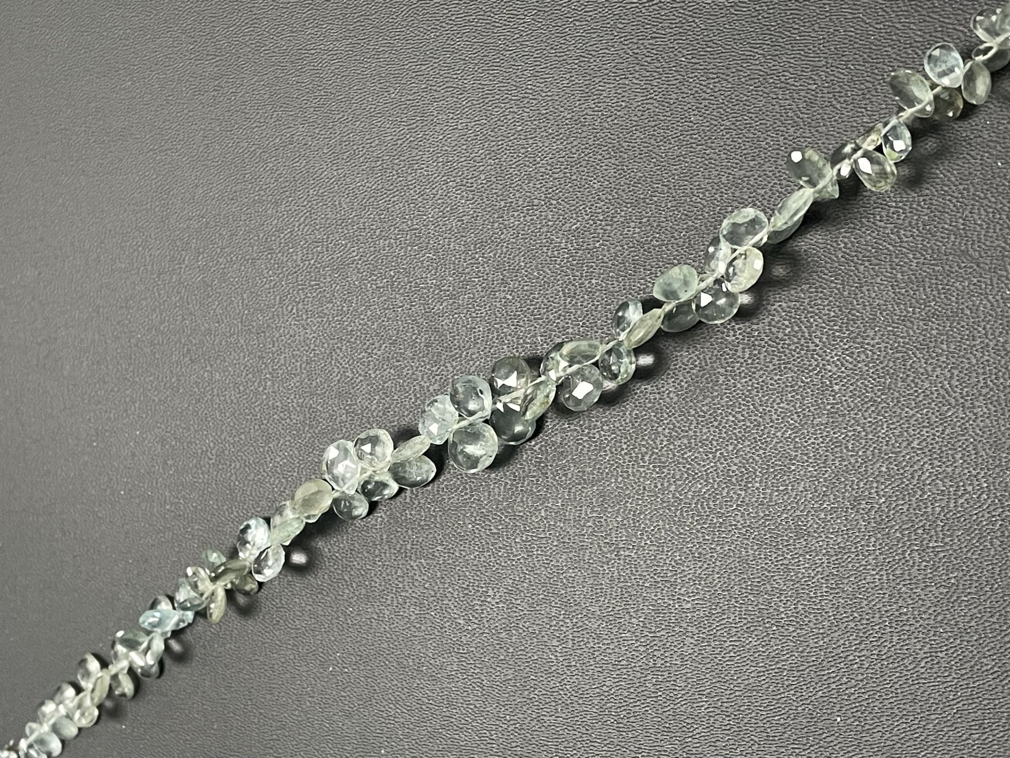 Moss Aquamarine Briolette Faceted