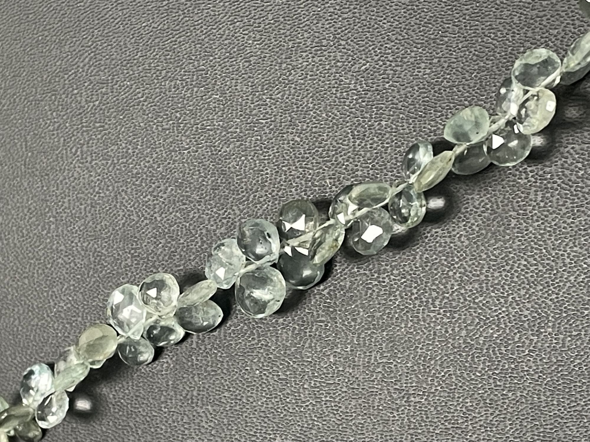 Moss Aquamarine Briolette Faceted