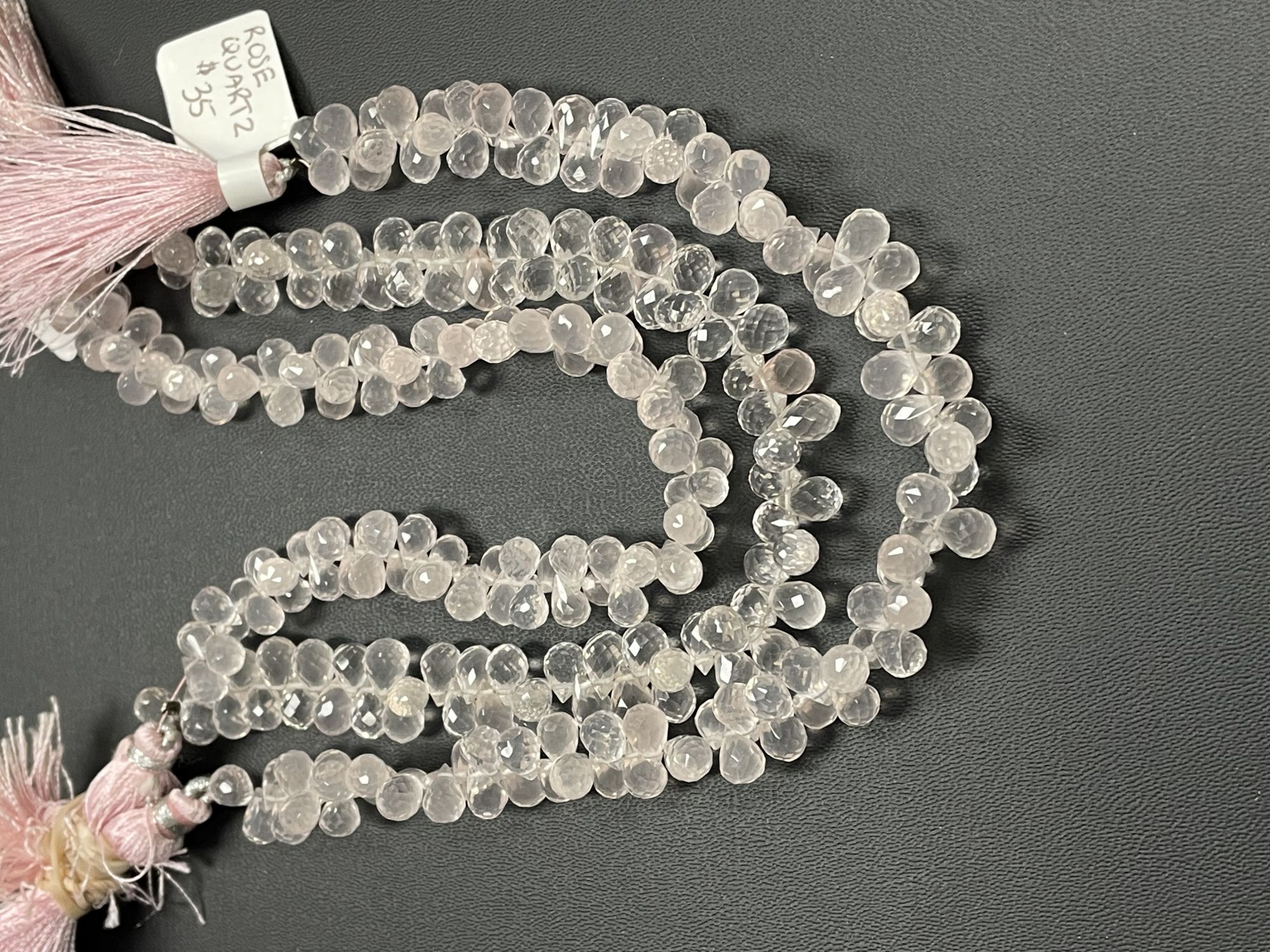 Rose Quartz Drop Faceted