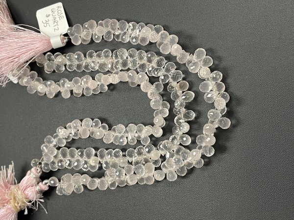 Rose Quartz Drop Faceted