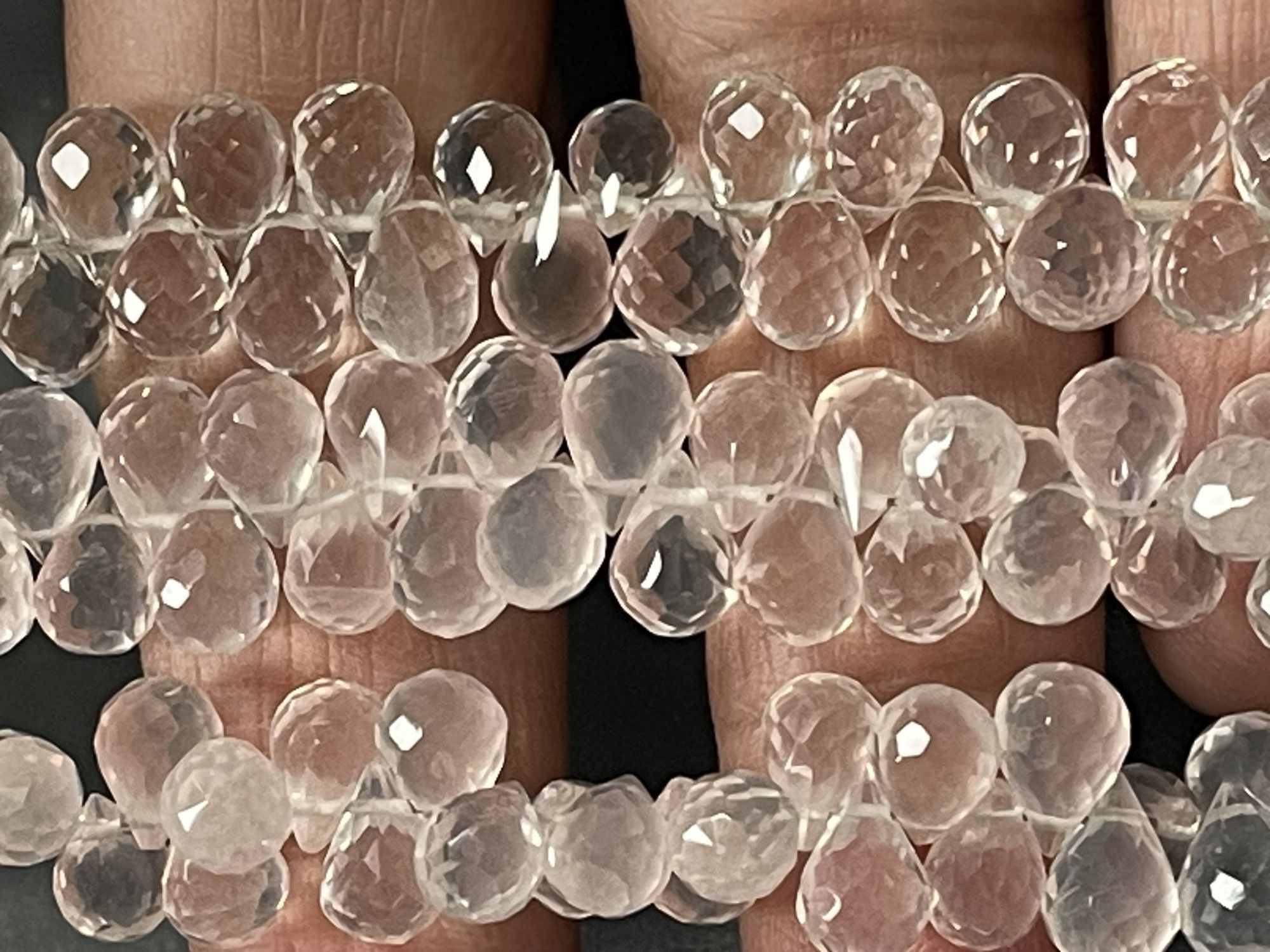 Rose Quartz Drop Faceted