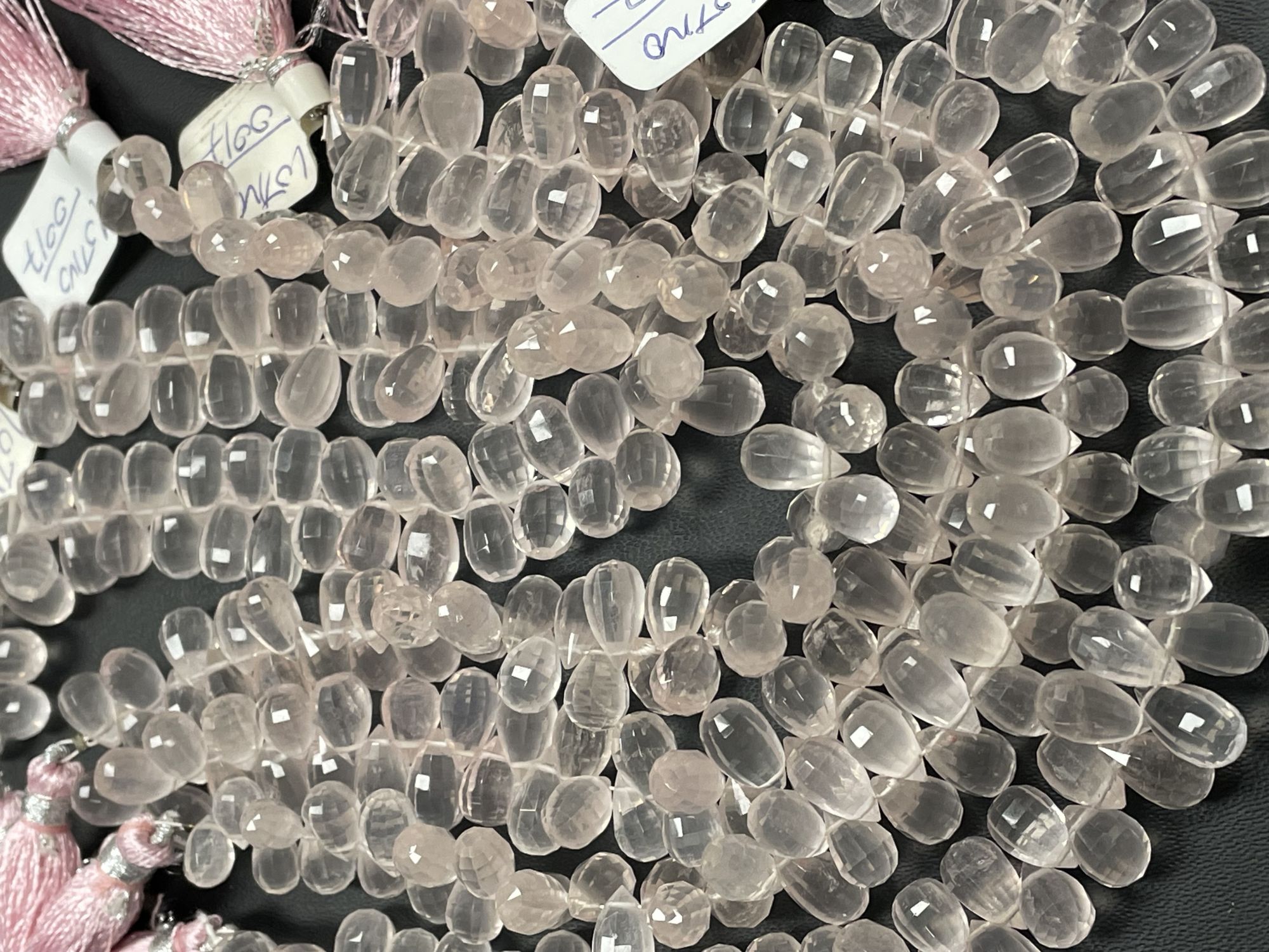 Rose Quartz Drop Faceted