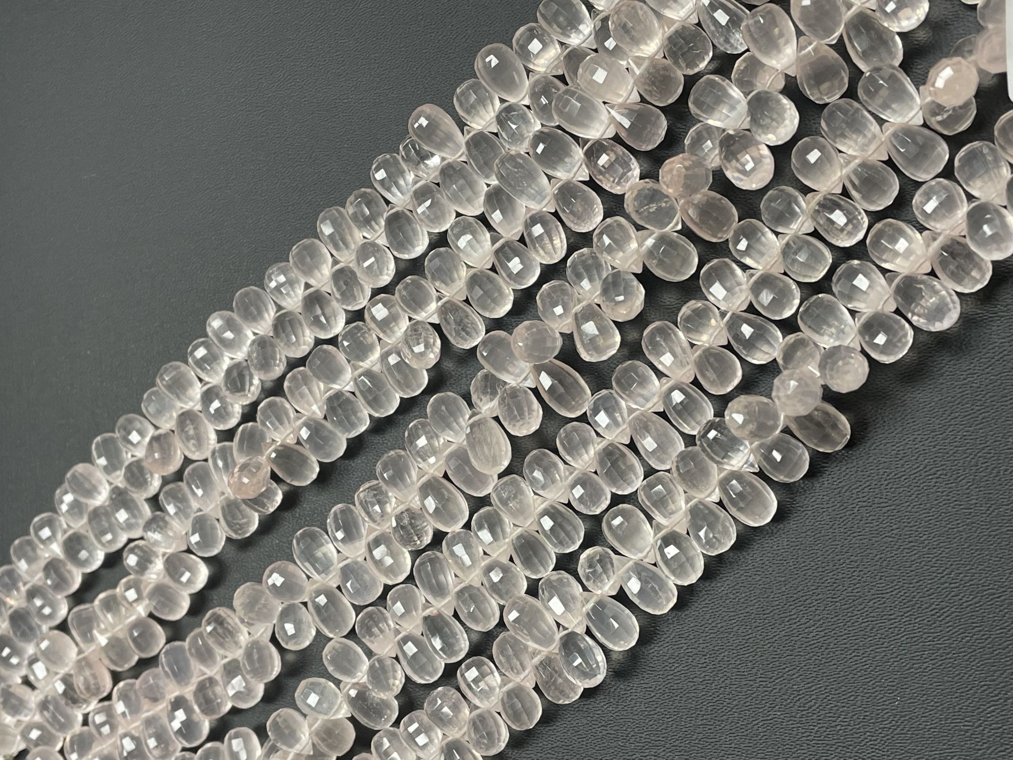 Rose Quartz Drop Faceted