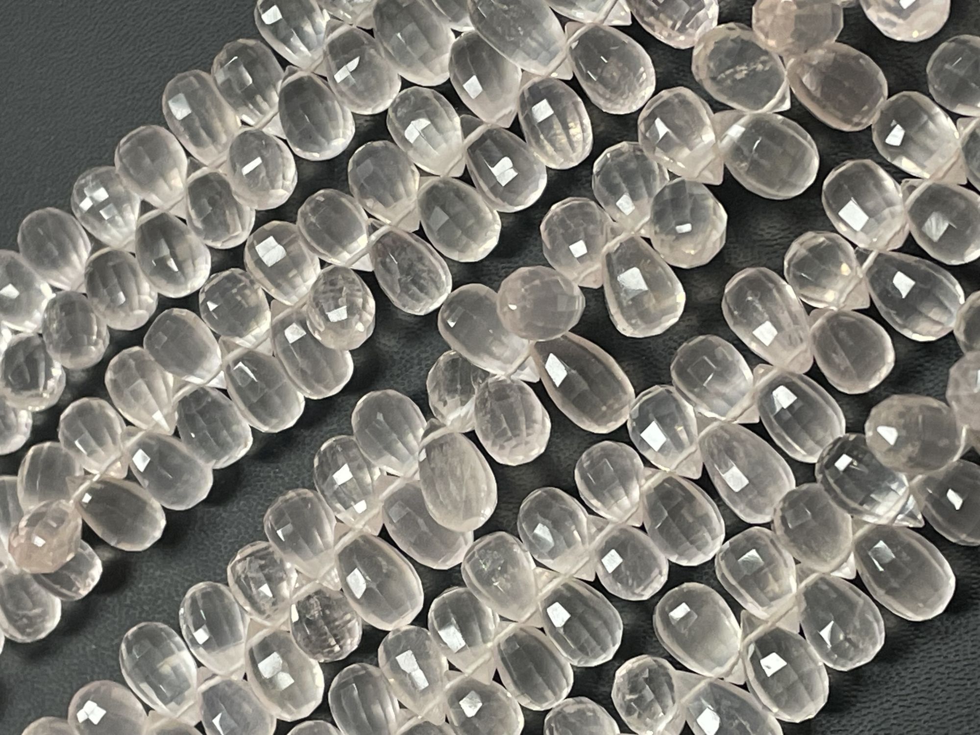 Rose Quartz Drop Faceted