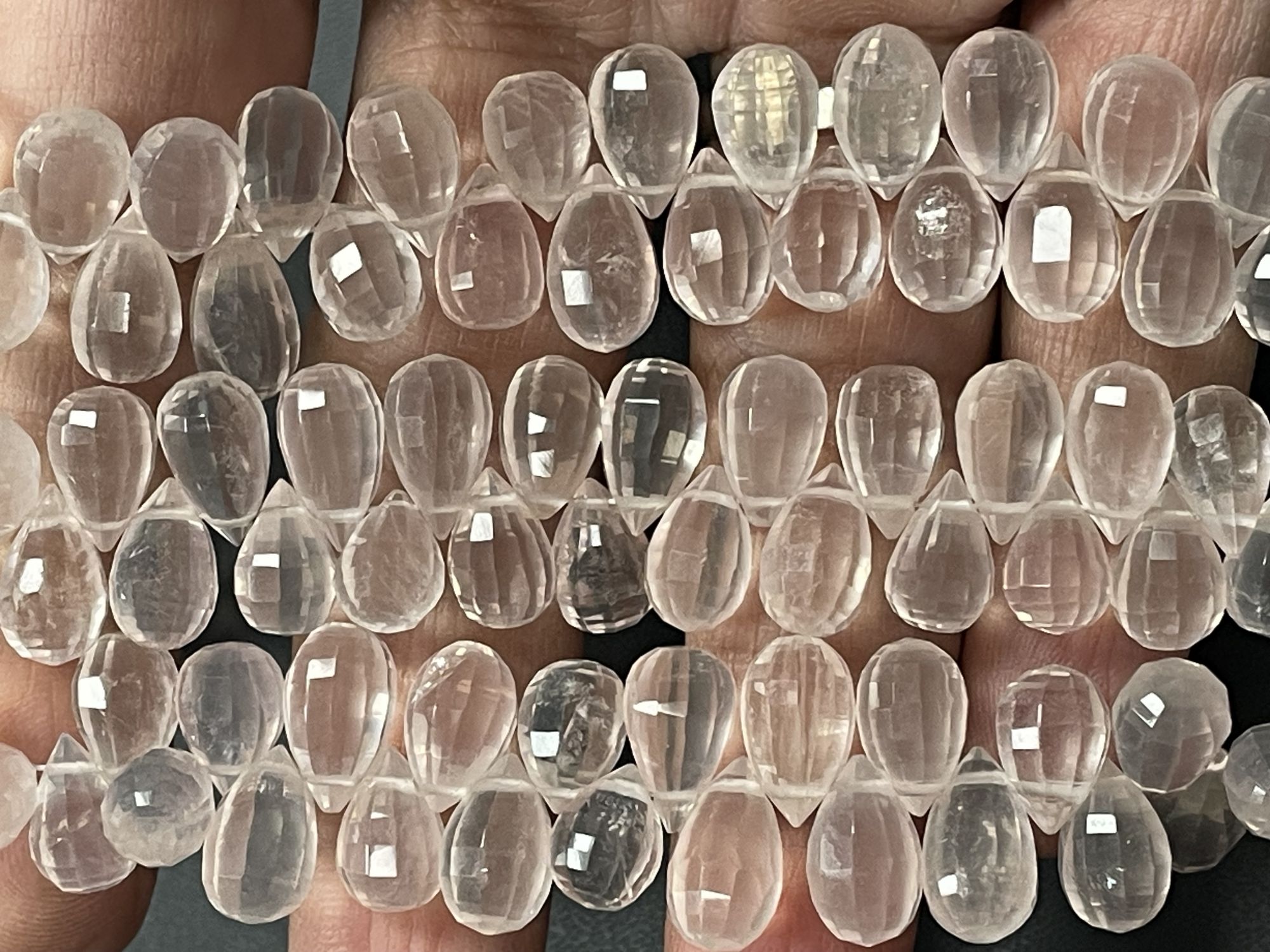 Rose Quartz Drop Faceted