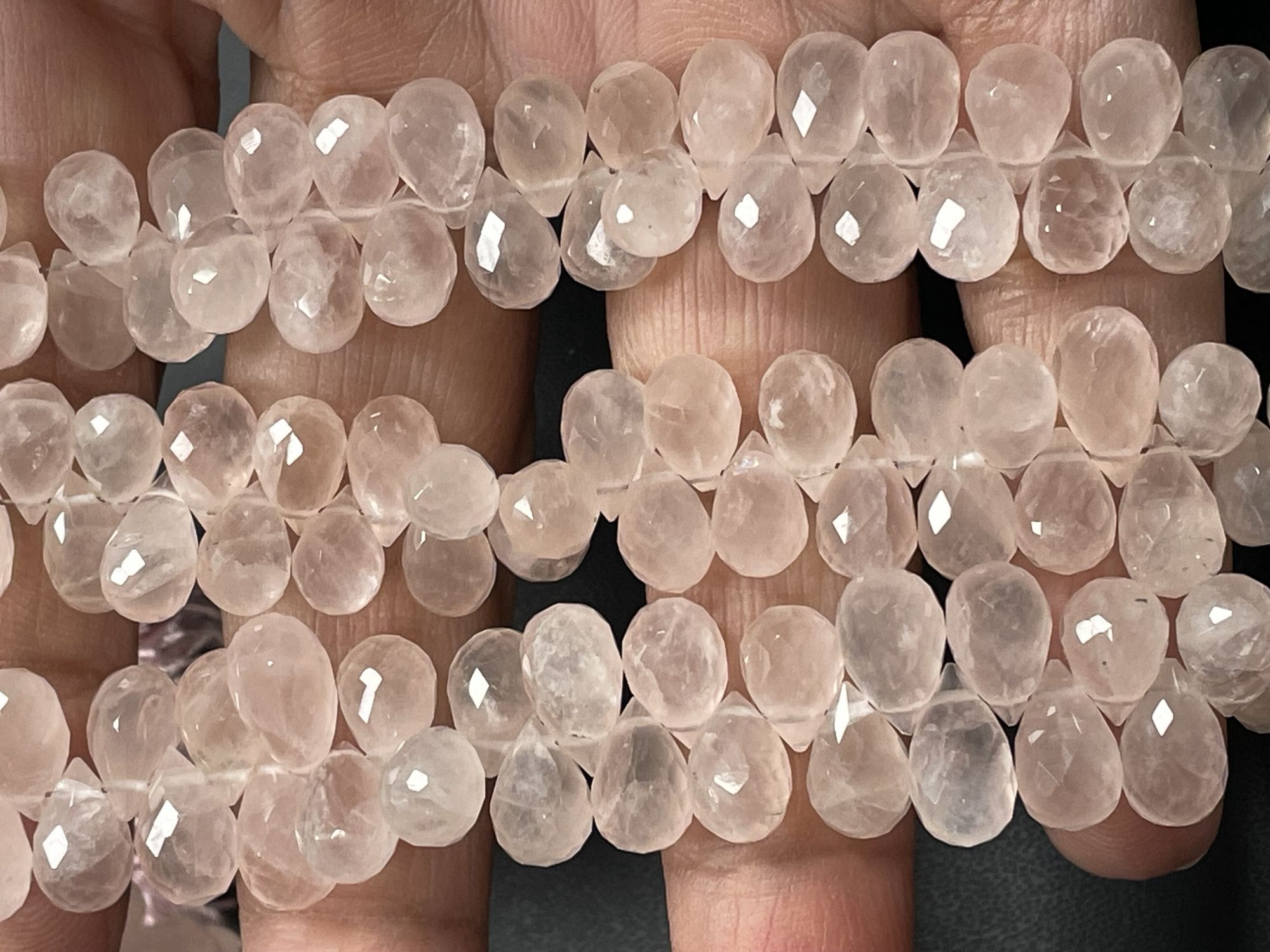 Rose Quartz Drop Faceted