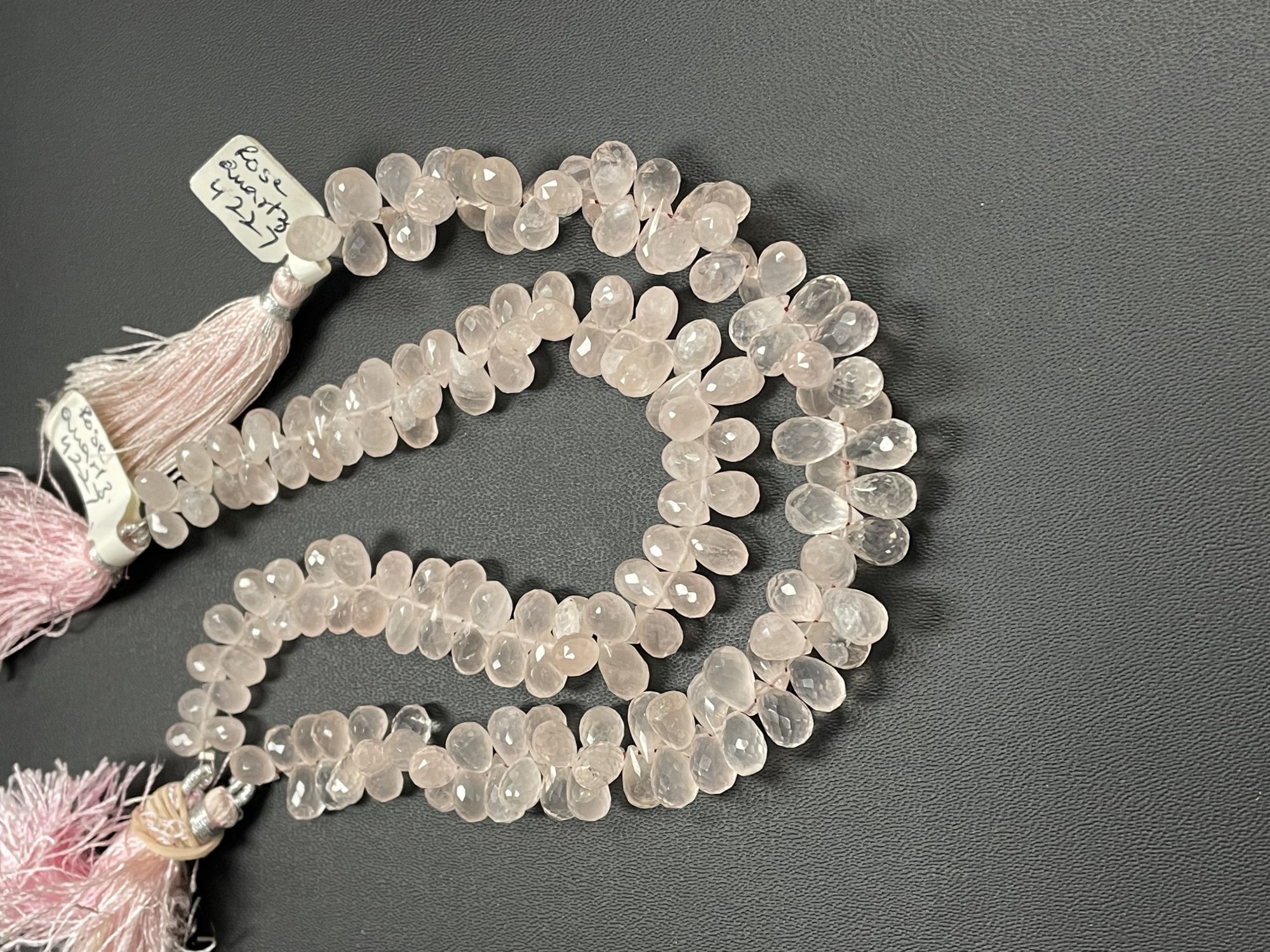 Rose Quartz Drop Faceted