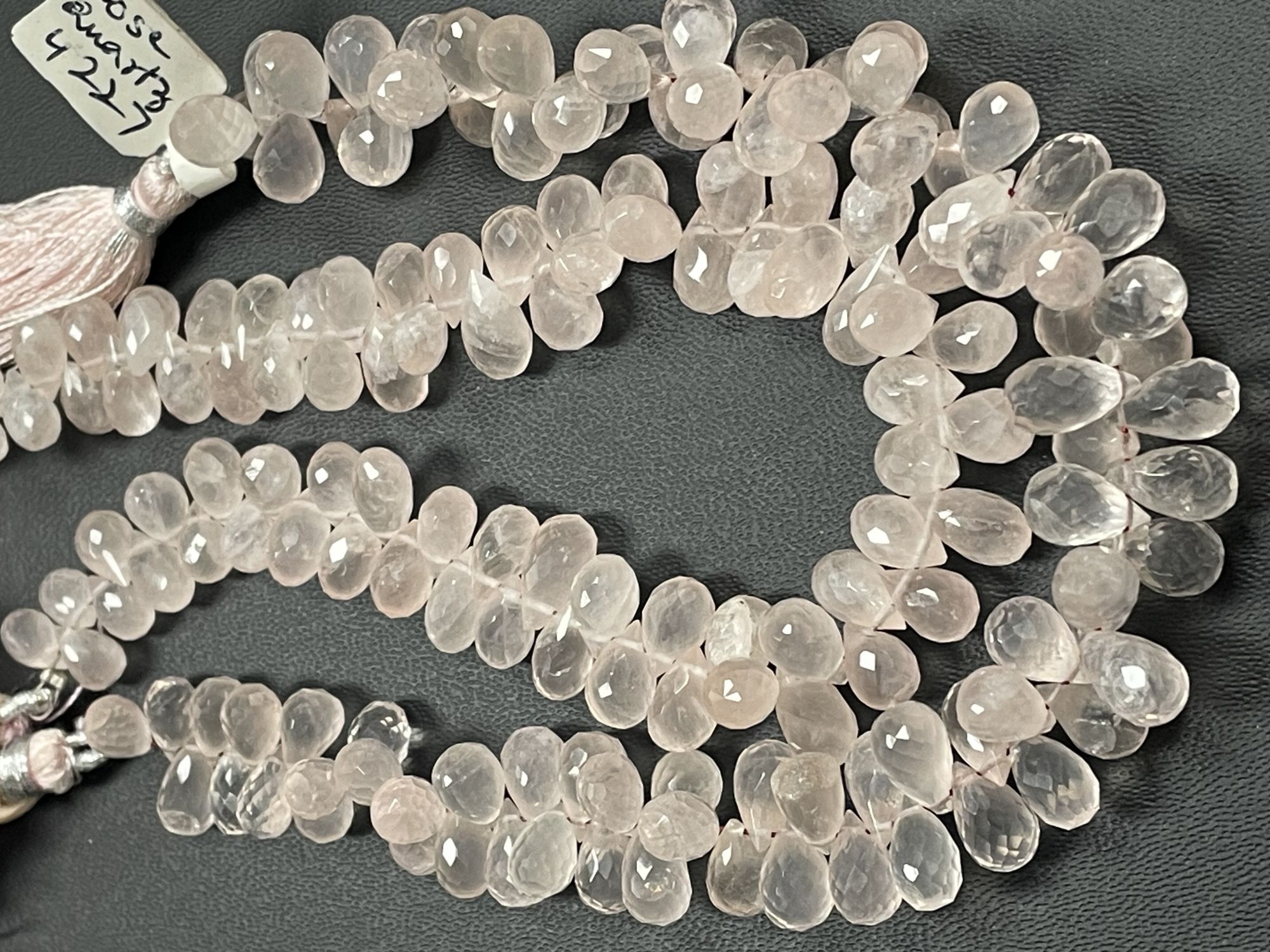 Rose Quartz Drop Faceted