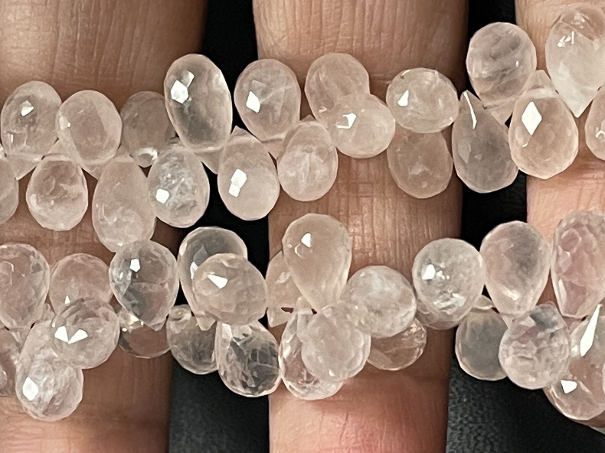 Rose Quartz Drop Faceted