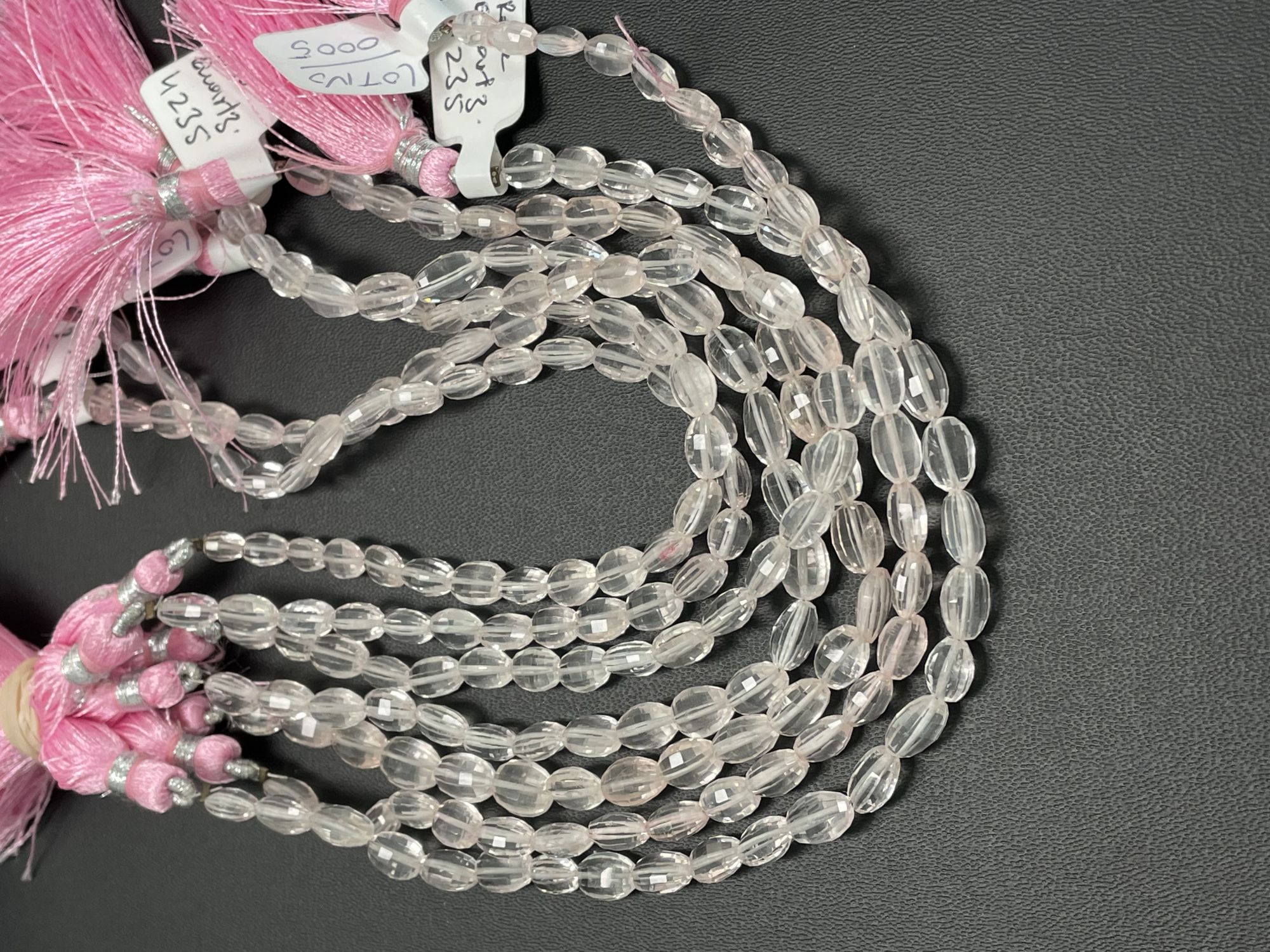 Rose Quartz Step Cut Oval Faceted