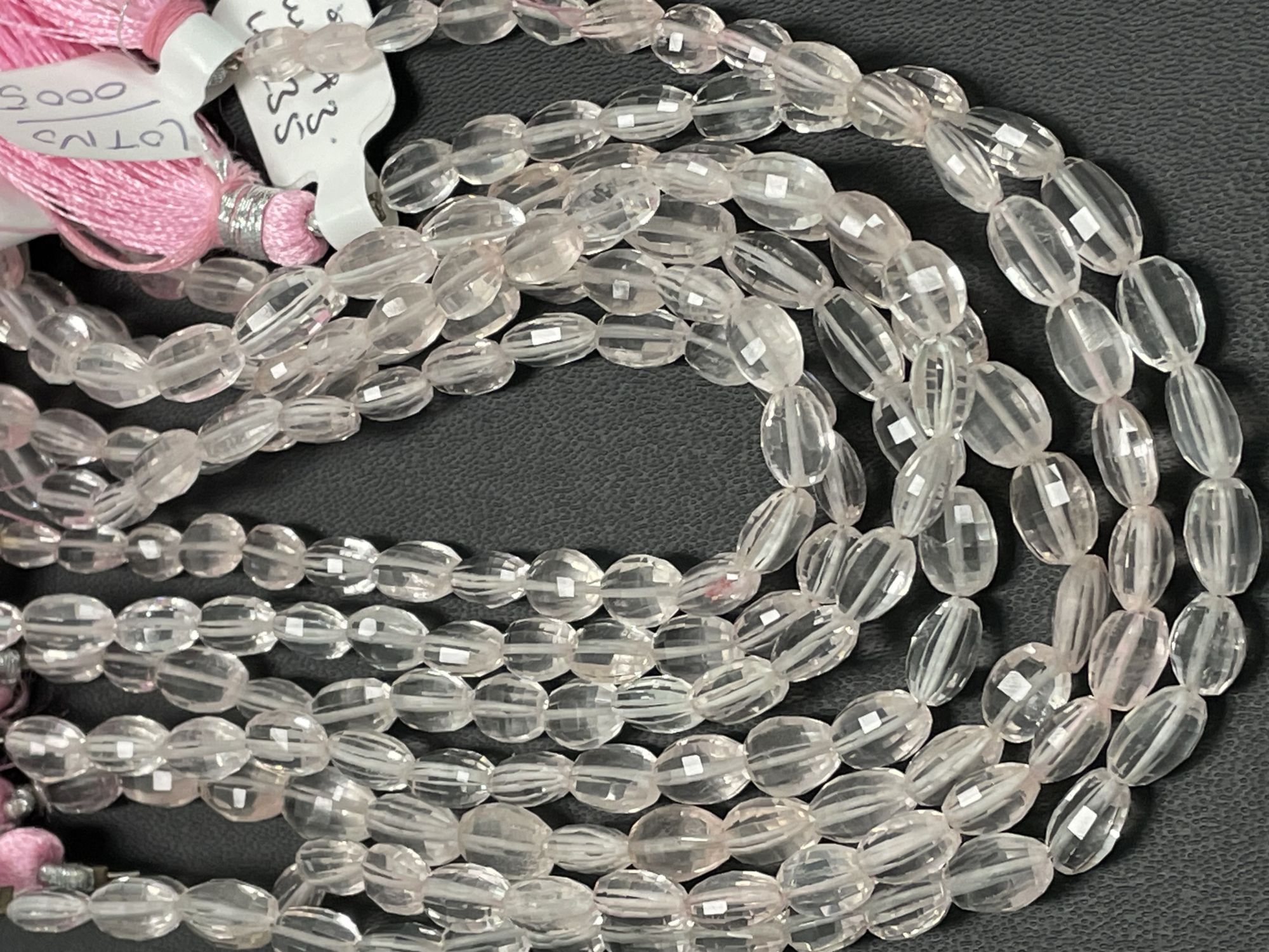 Rose Quartz Step Cut Oval Faceted