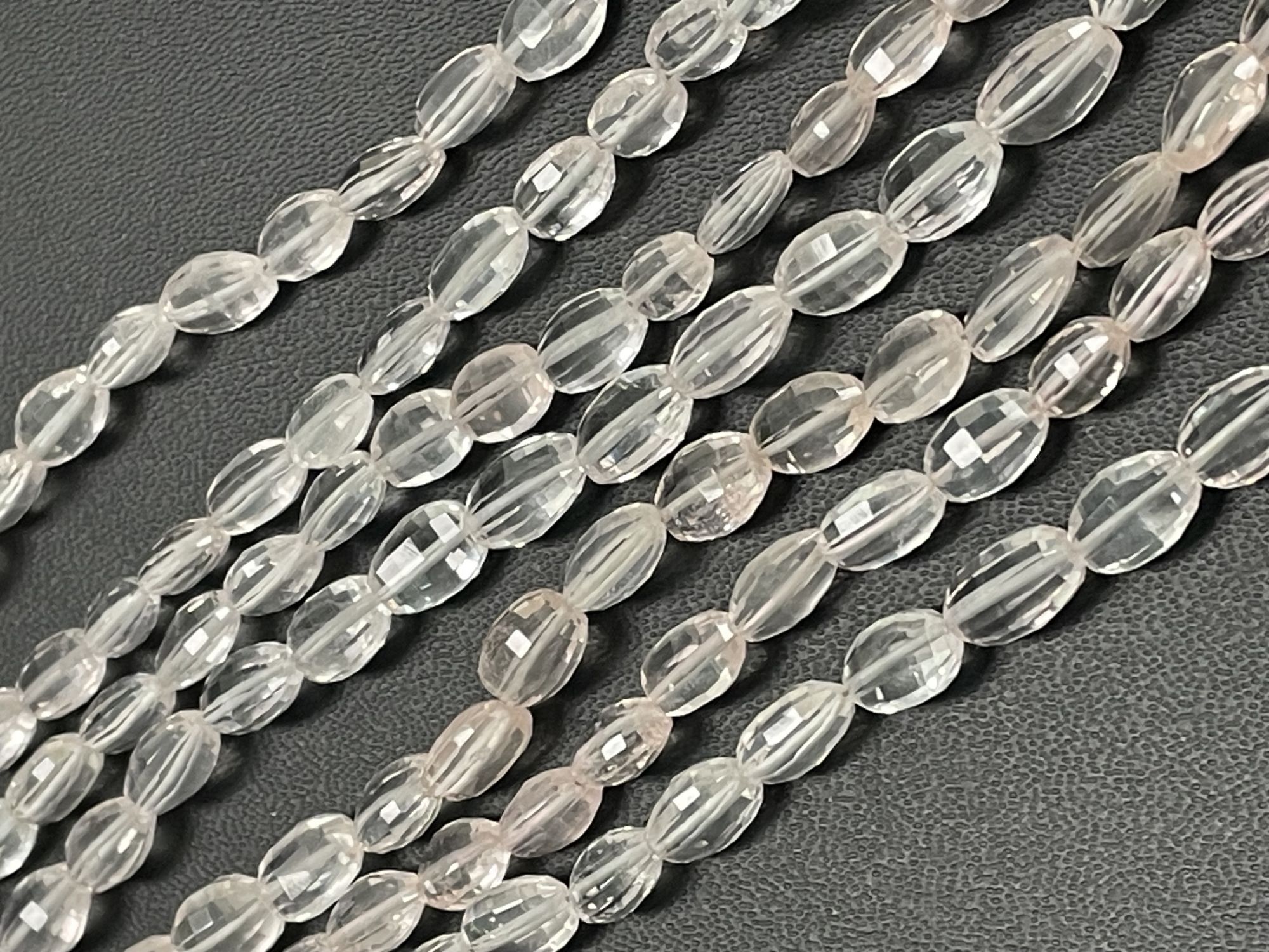 Rose Quartz Step Cut Oval Faceted