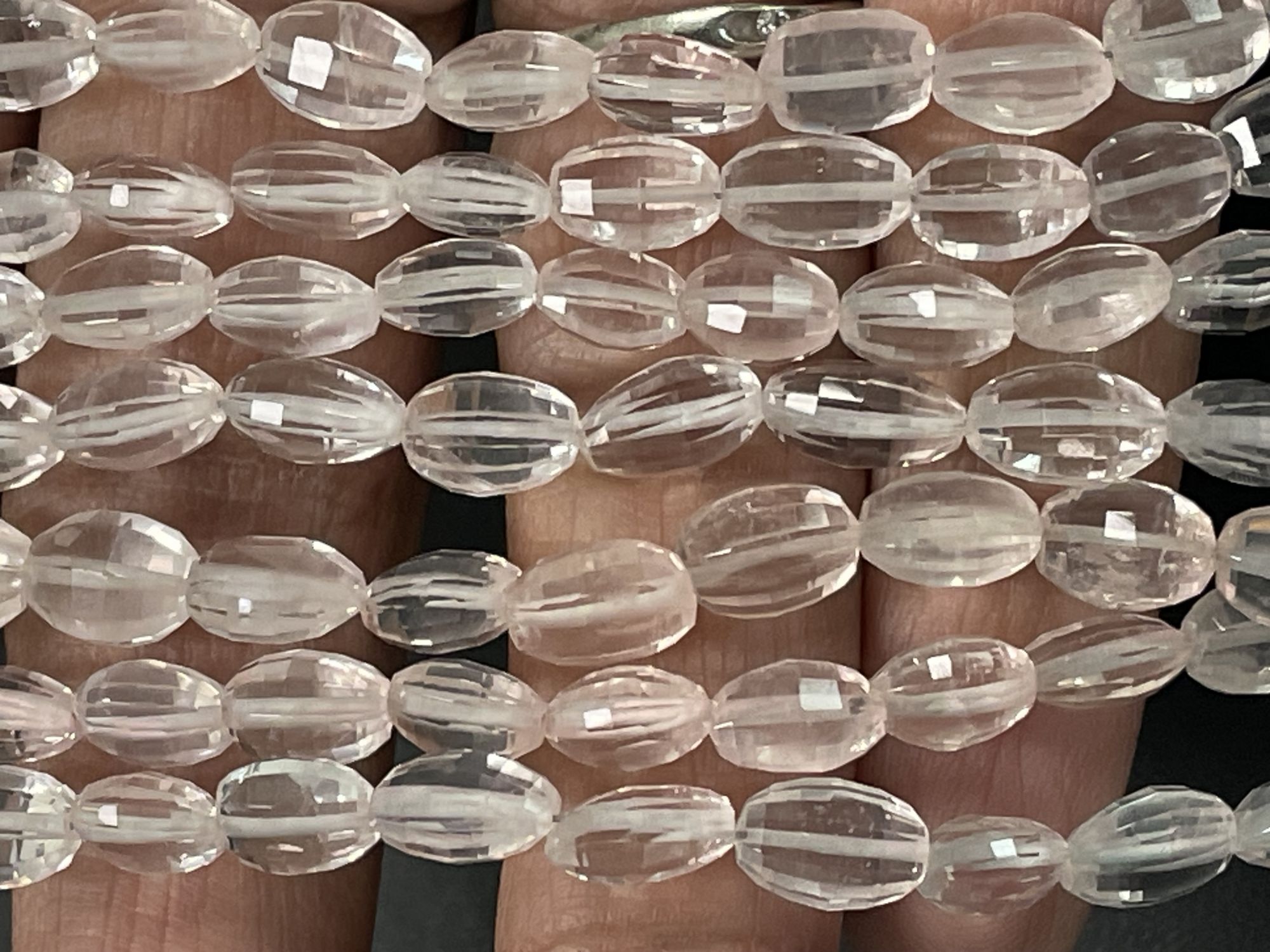 Rose Quartz Step Cut Oval Faceted