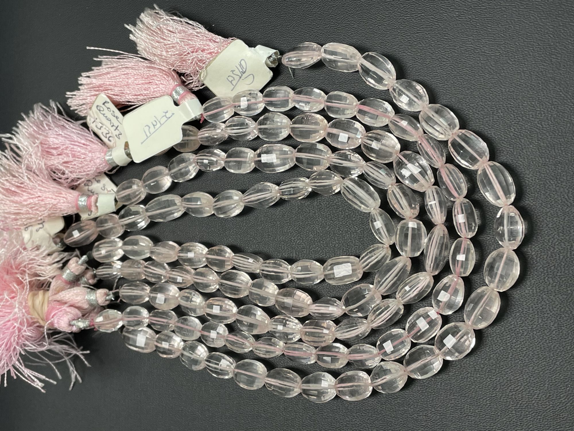 Rose Quartz Step Cut Oval Faceted