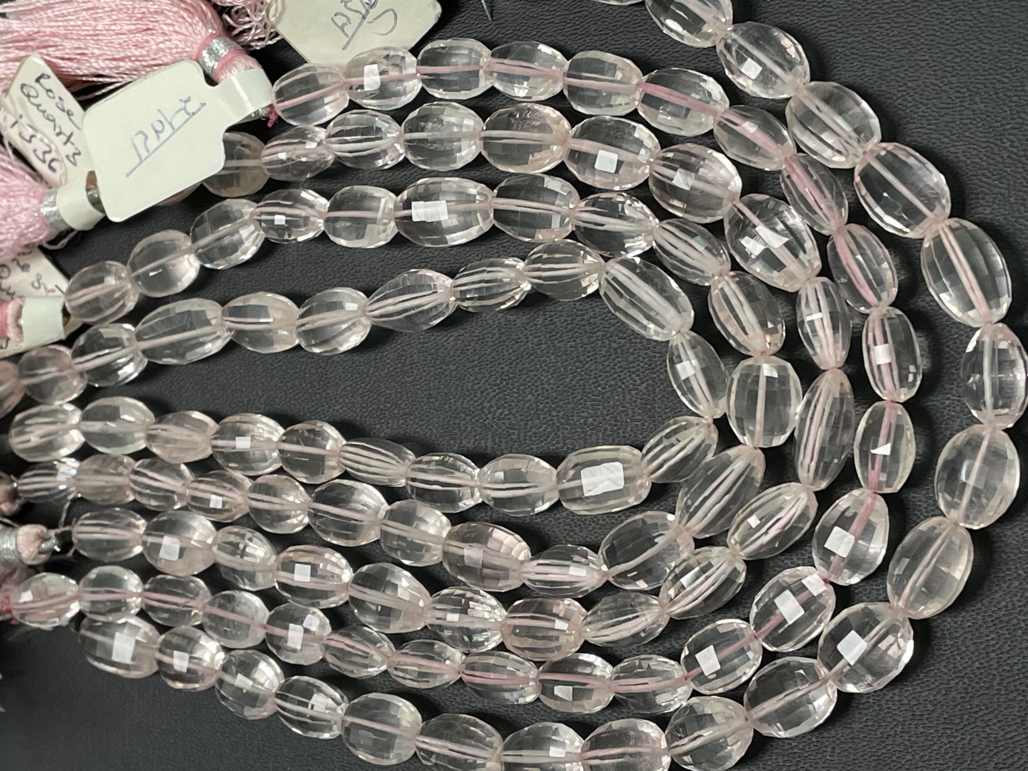 Rose Quartz Step Cut Oval Faceted