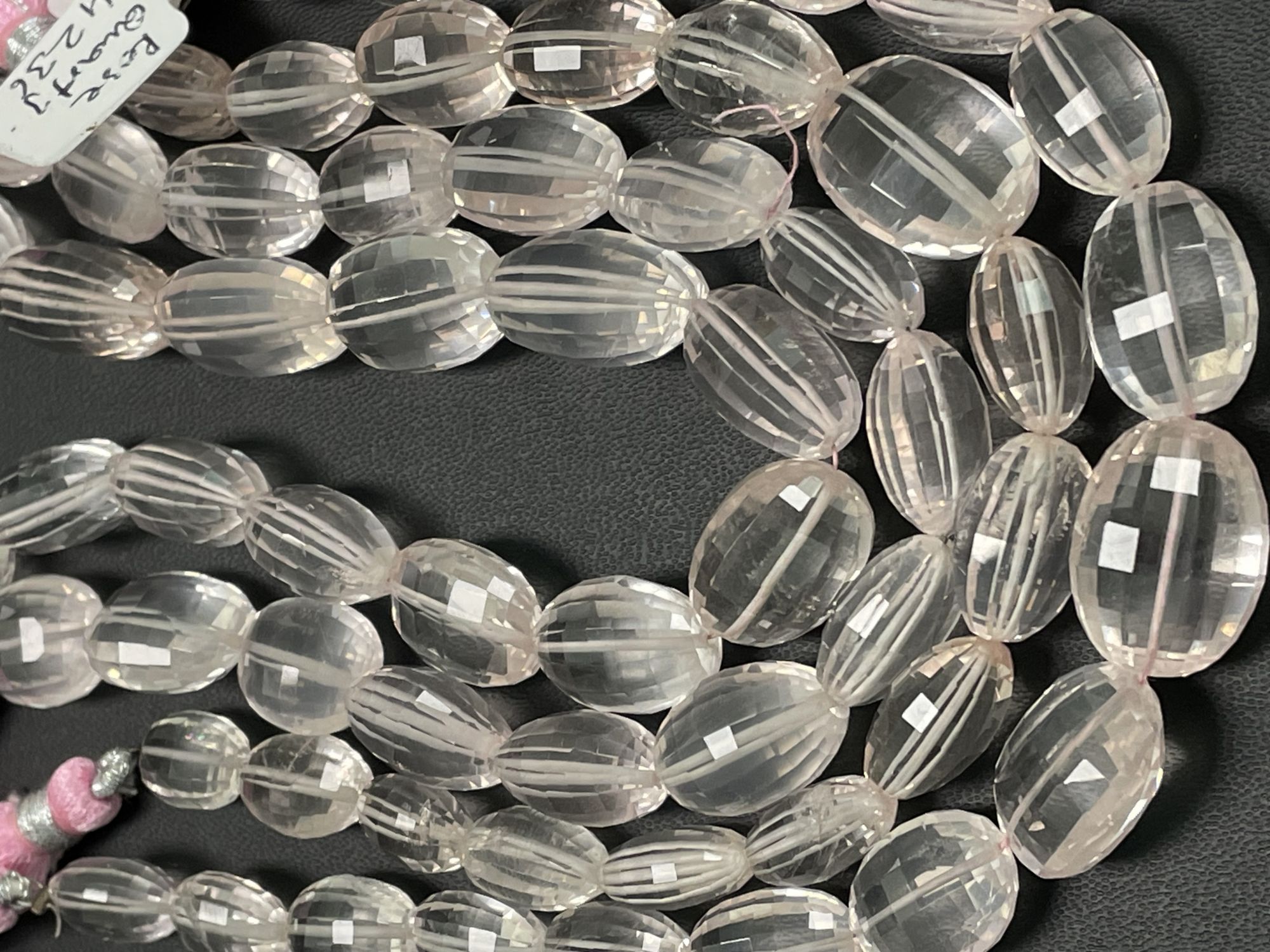 Rose Quartz Step Cut Oval Faceted