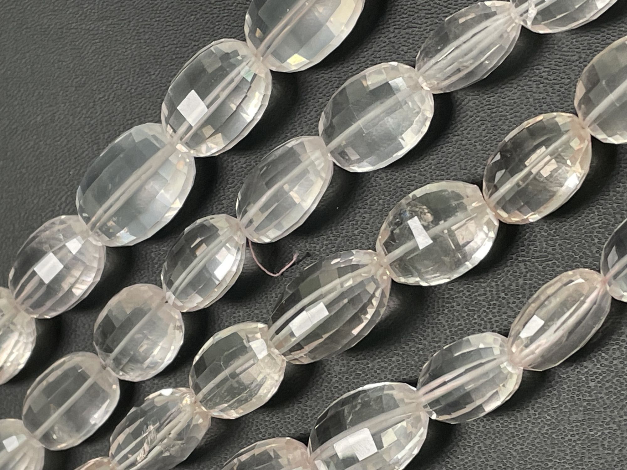 Rose Quartz Step Cut Oval Faceted