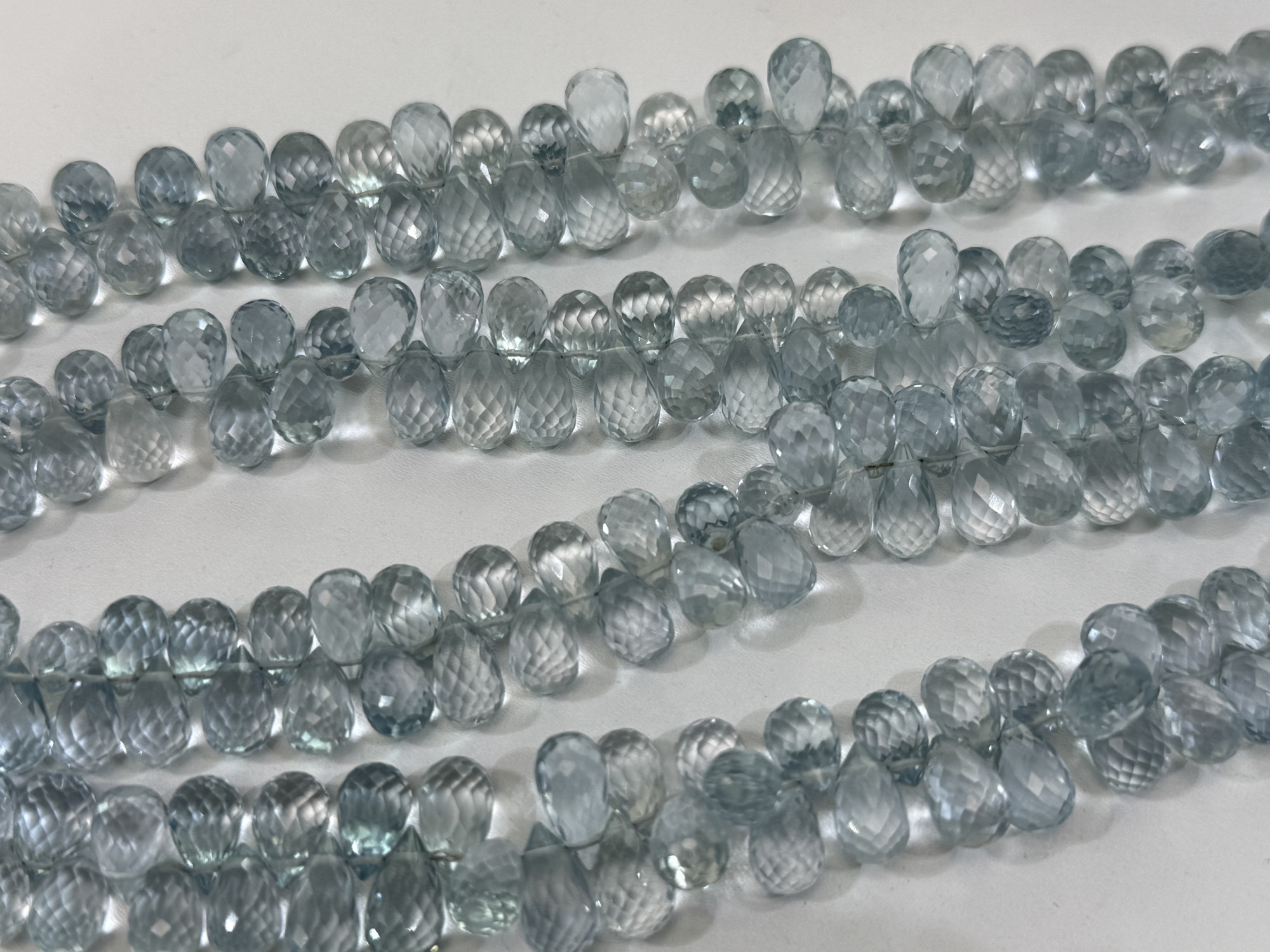 Aquamarine Hydro Quartz Drop Faceted