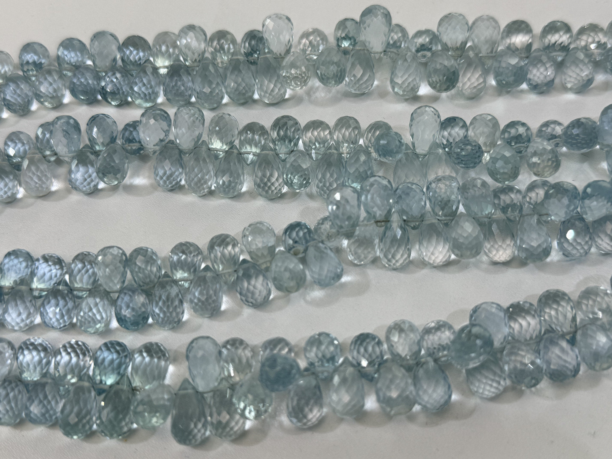 Aquamarine Hydro Quartz Drop Faceted