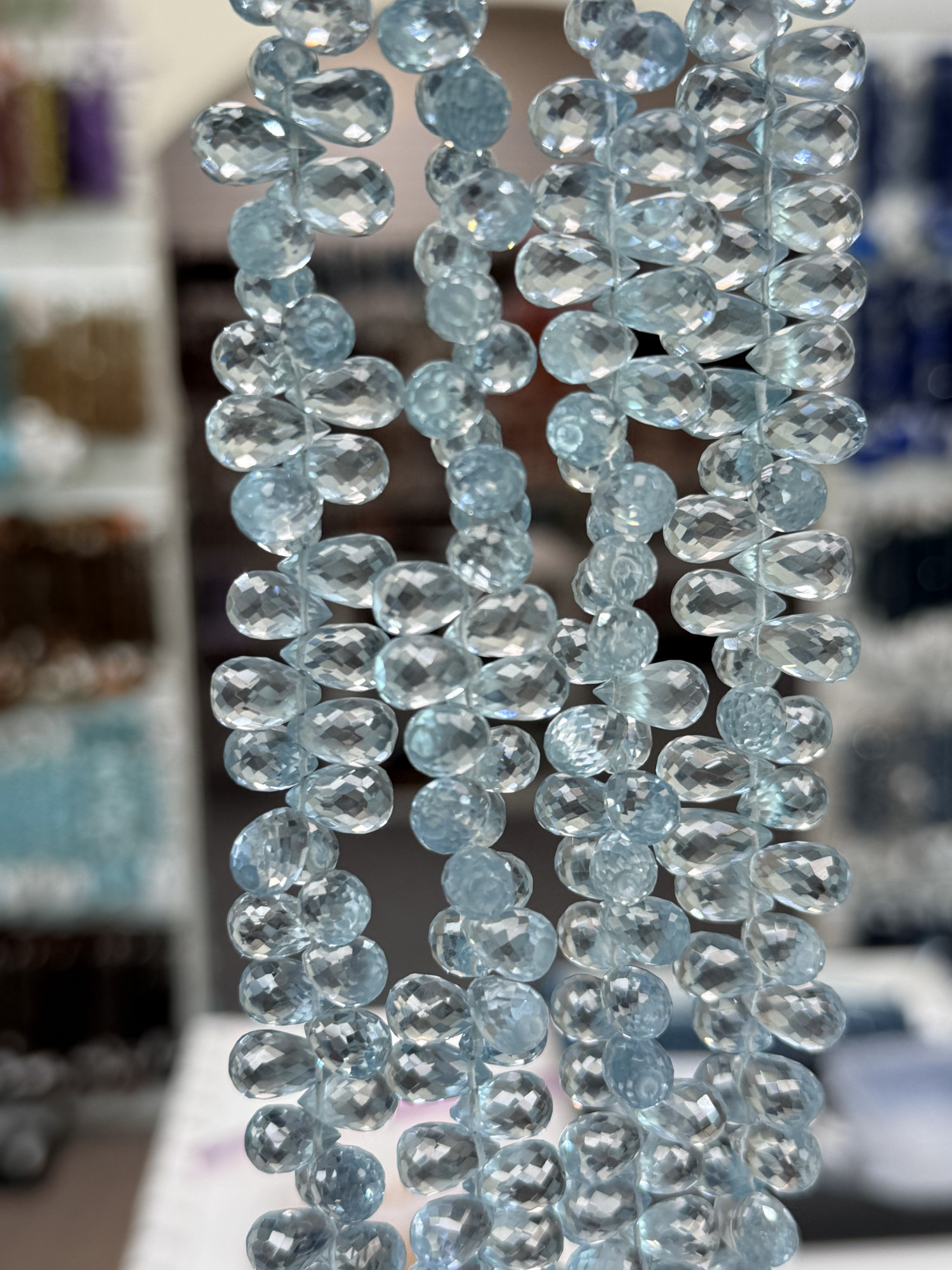 Aquamarine Hydro Quartz Drop Faceted