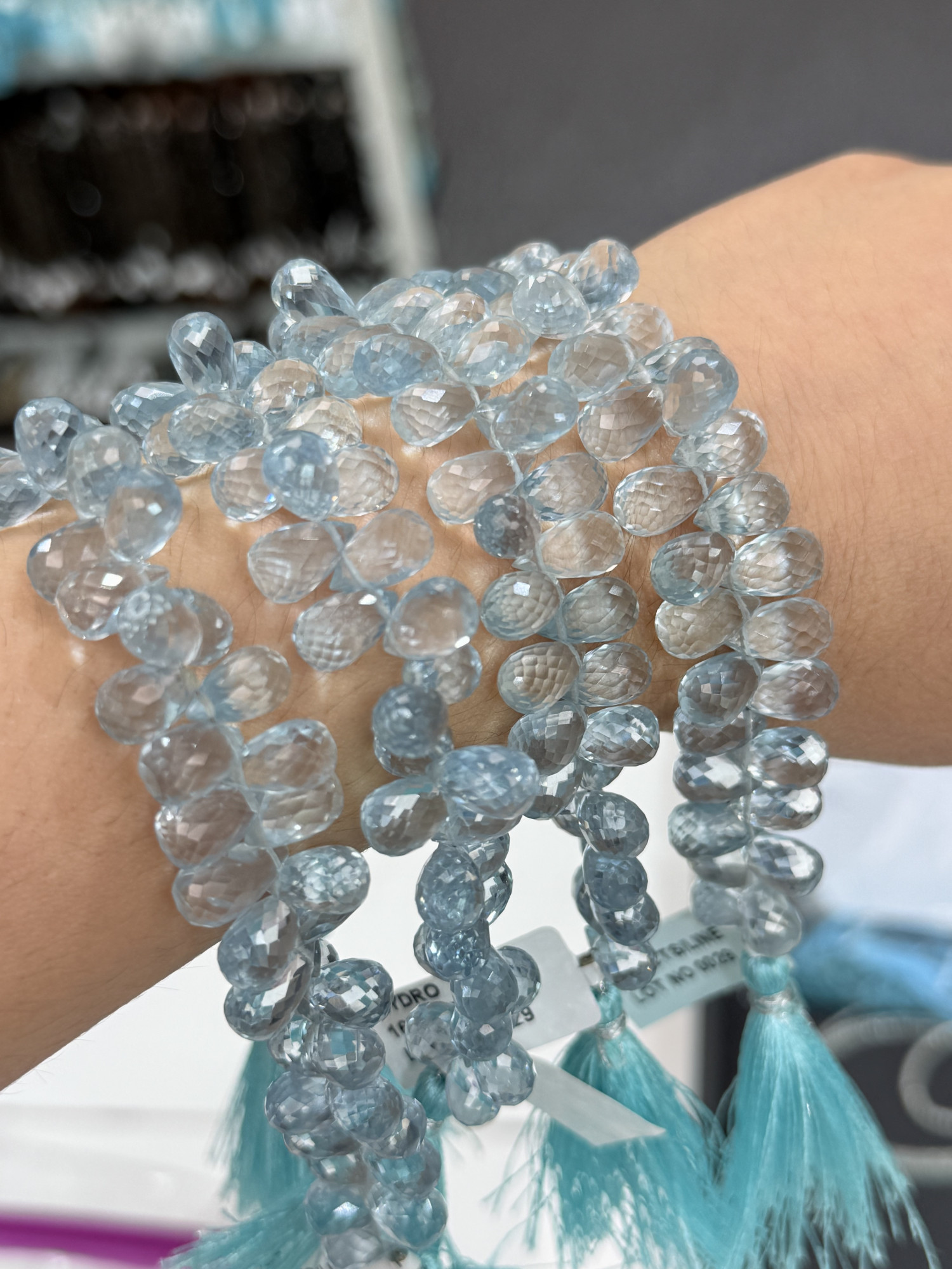 Aquamarine Hydro Quartz Drop Faceted