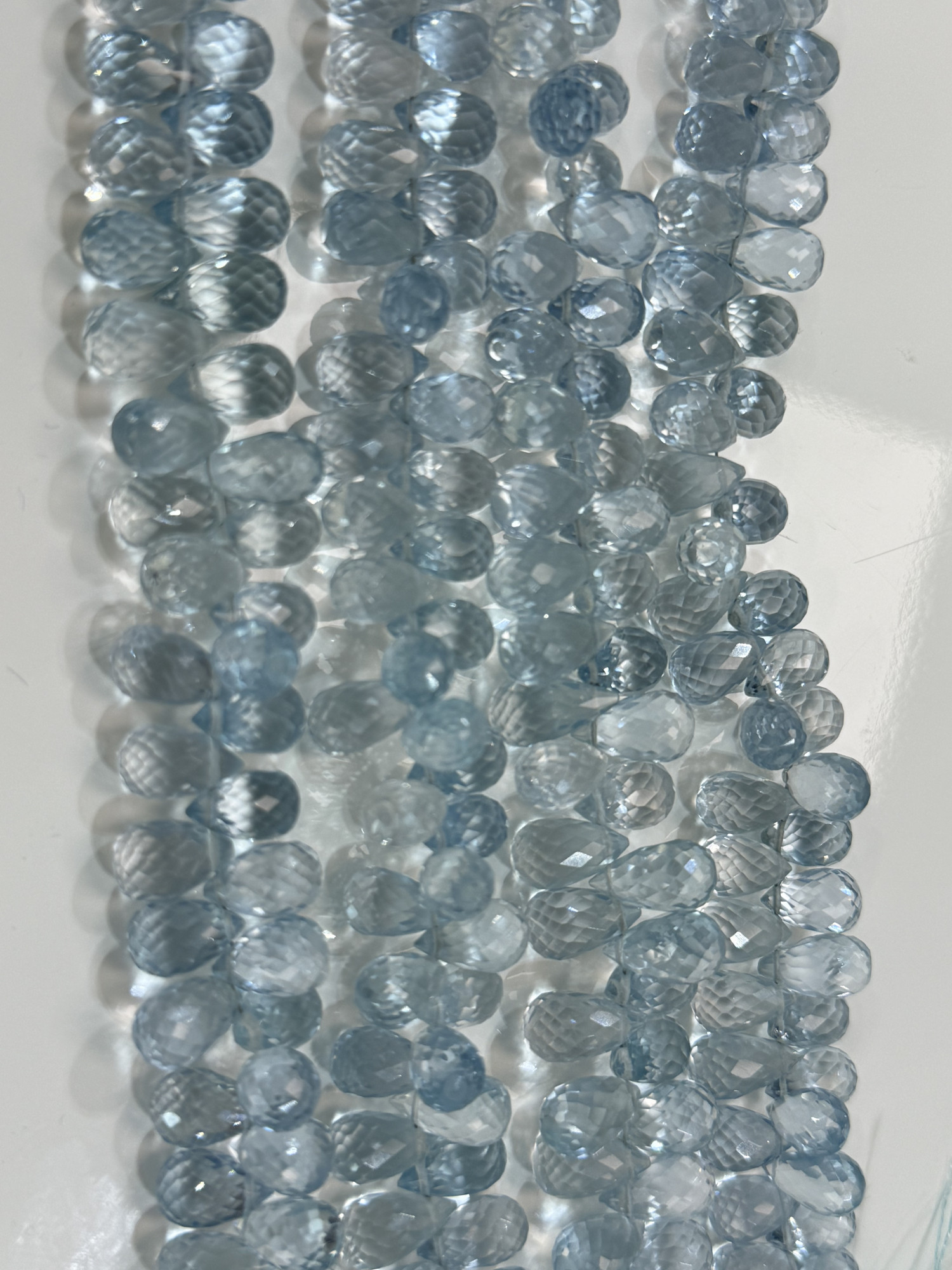 Aquamarine Hydro Quartz Drop Faceted