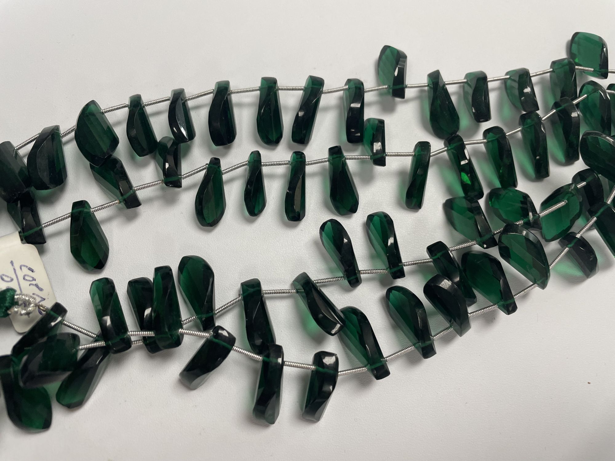 Green Hydro Quartz Twisted Leaf Faceted